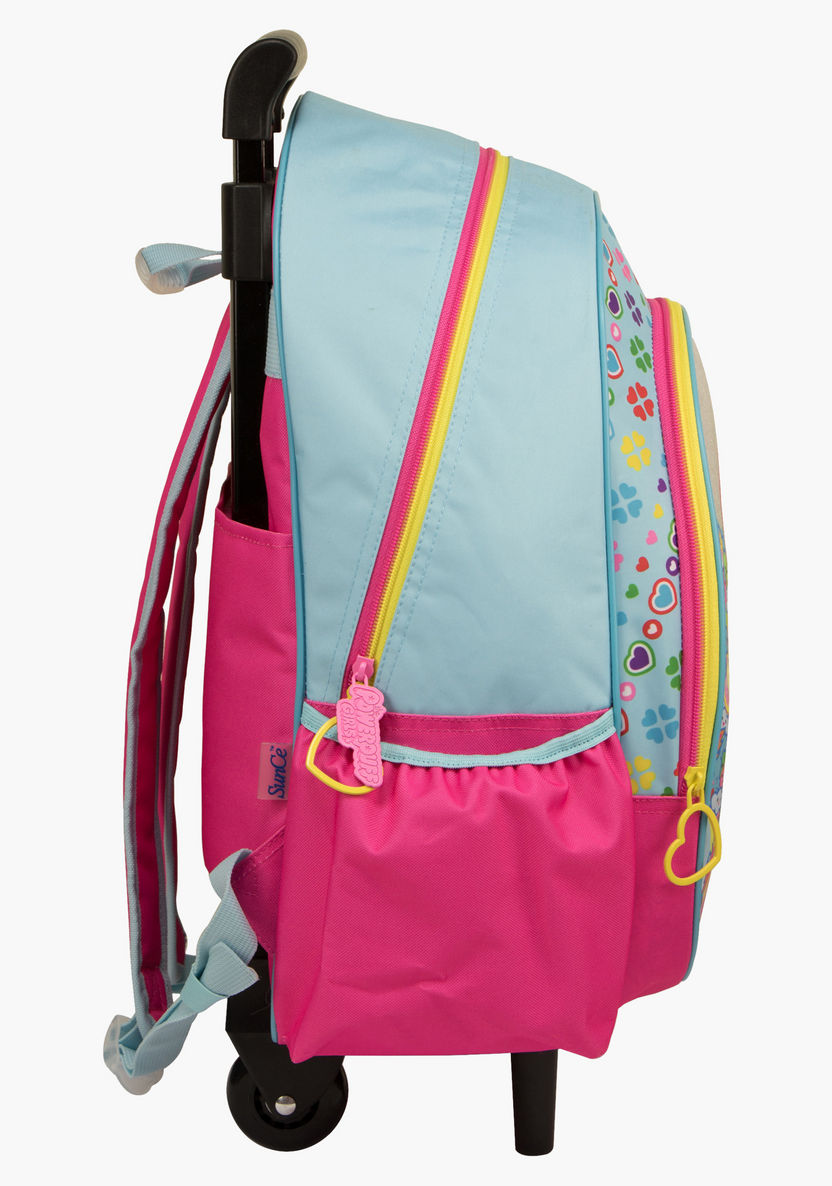 The Powerpuff Girls Printed Trolley Backpack with Zip Closure-Trolleys-image-1
