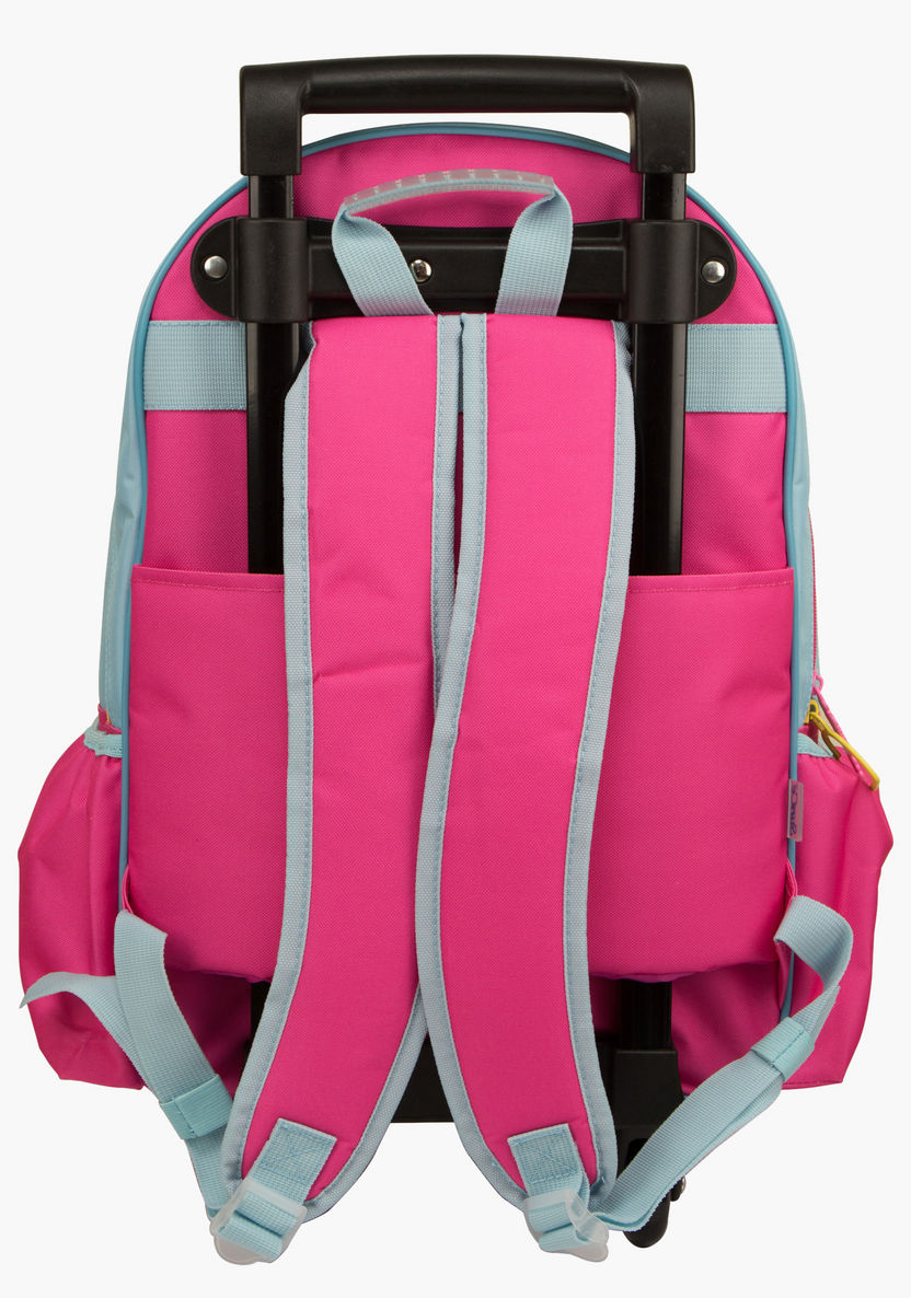 The Powerpuff Girls Printed Trolley Backpack with Zip Closure-Trolleys-image-2