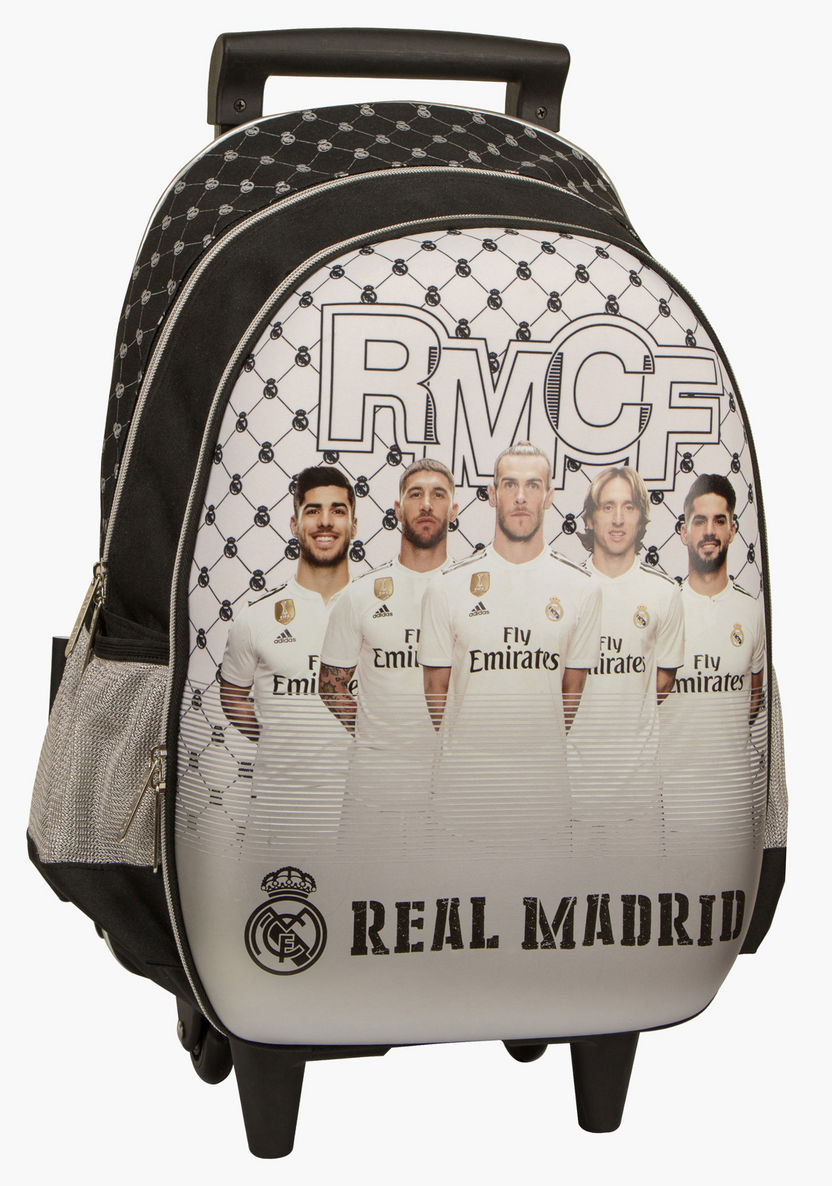 Real Madrid Printed Trolley Bag with Side Pockets - 18 inches-Trolleys-image-0