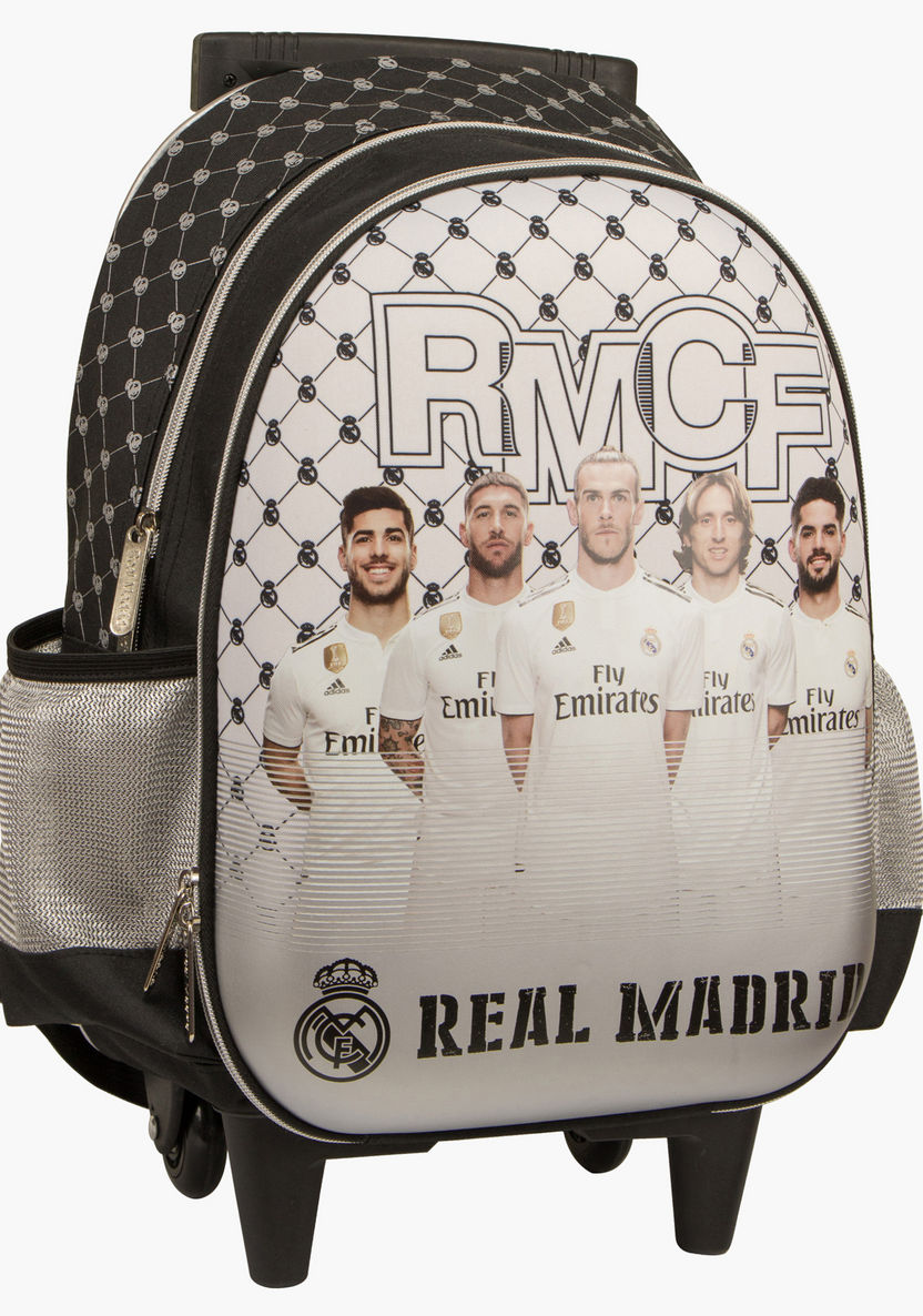 Real Madrid Printed Trolley Bag with Side Pockets - 16 inches-Trolleys-image-0