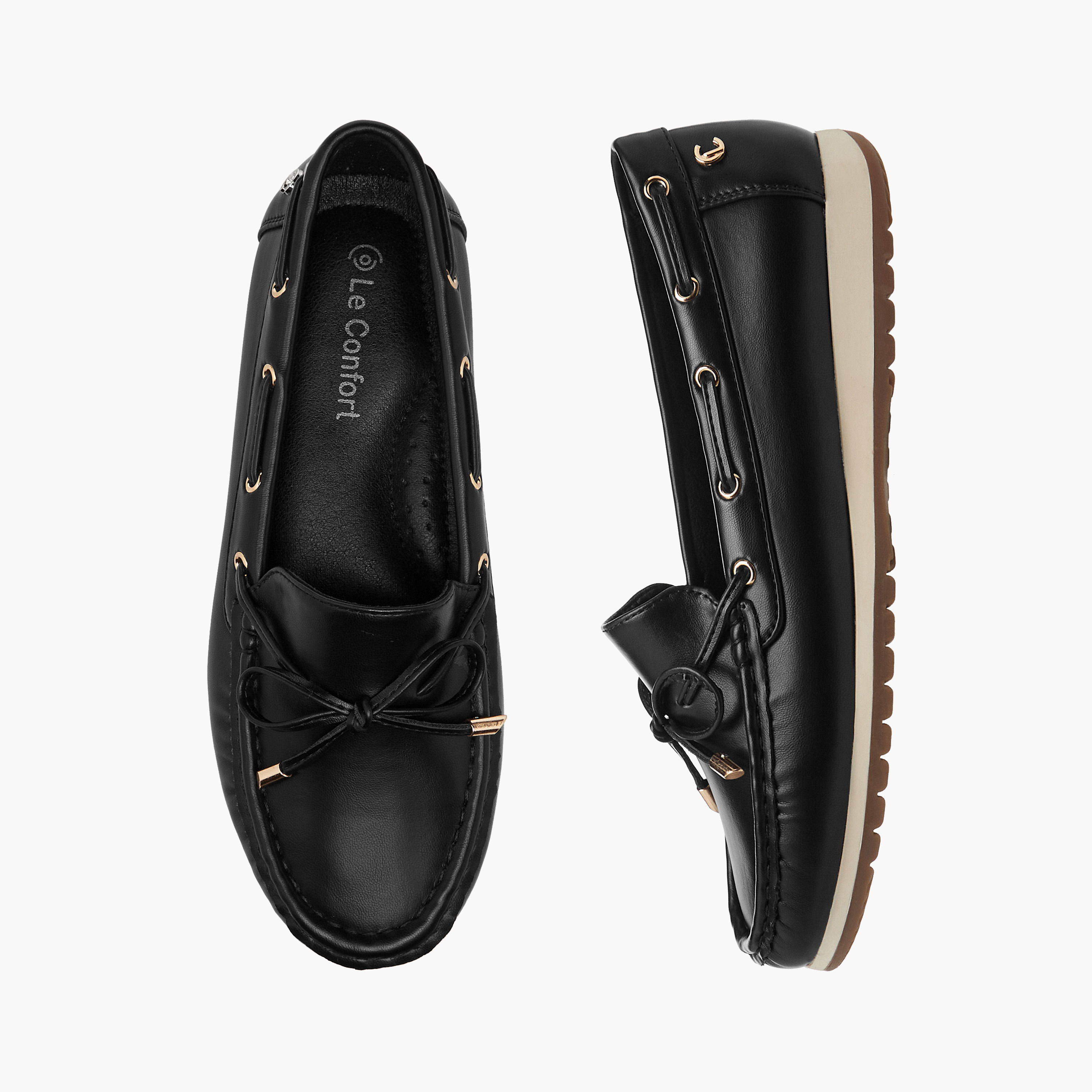 Le Confort Bow Accent Slip-On Comfort Moccasins-women-shoes-flats-loafers-image-1
