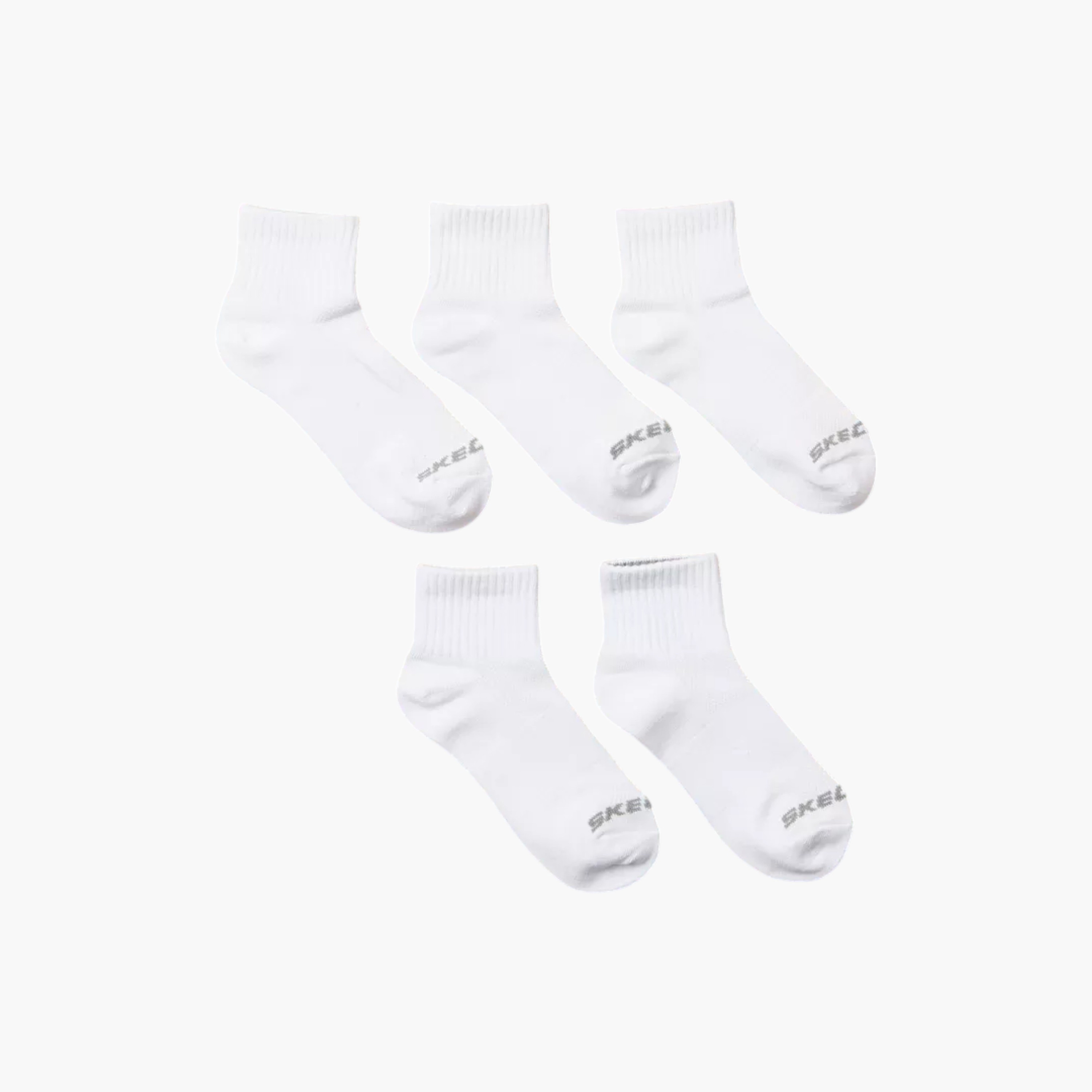 طقم جوارب 5 أزواج بدون تيري بطول الكاحل وبطبعات شعار من سكيتشرز-girls-accessories-socks-image-1