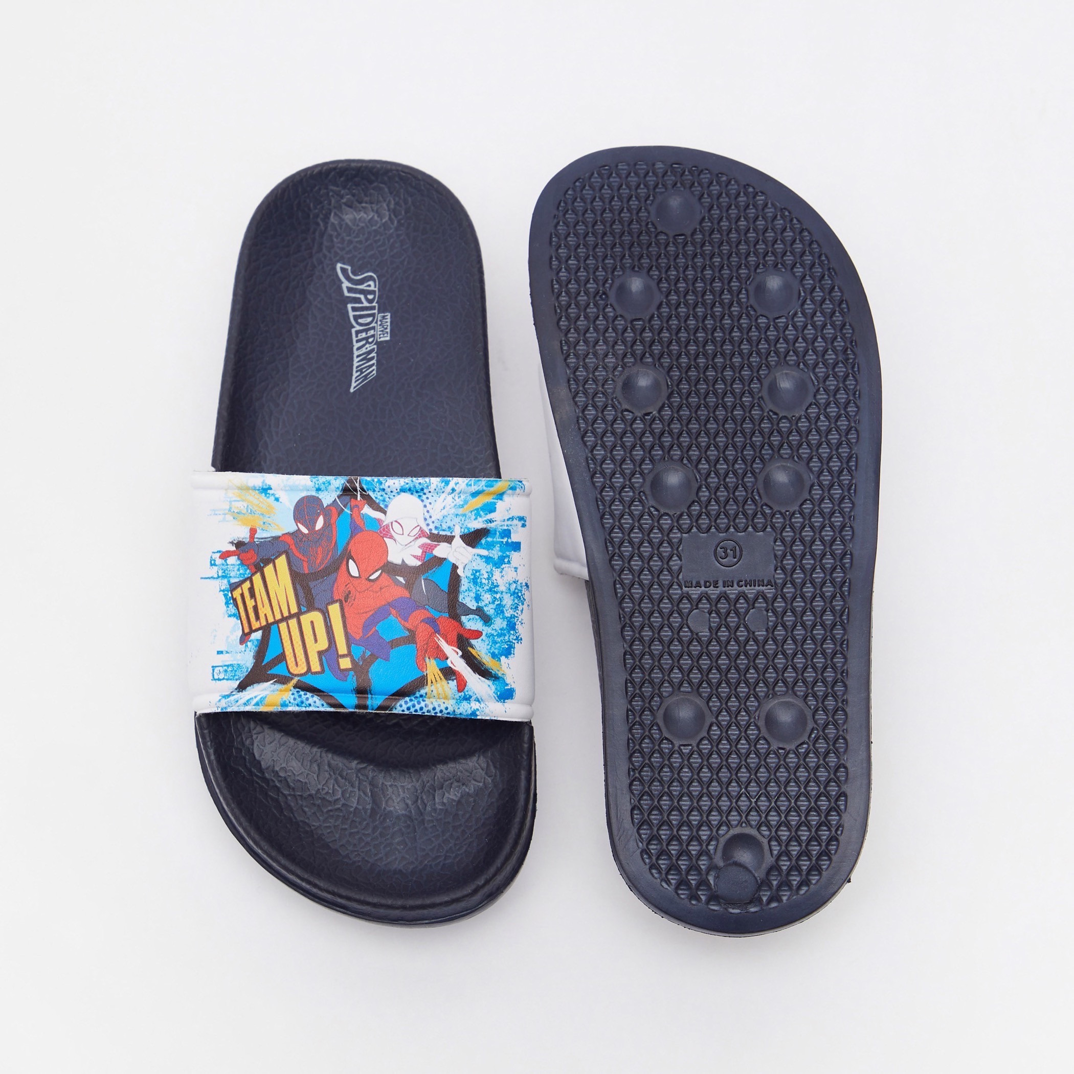 Spider-Man Print Slip-On Slides-boys-shoes-flipflopsandslides-image-6