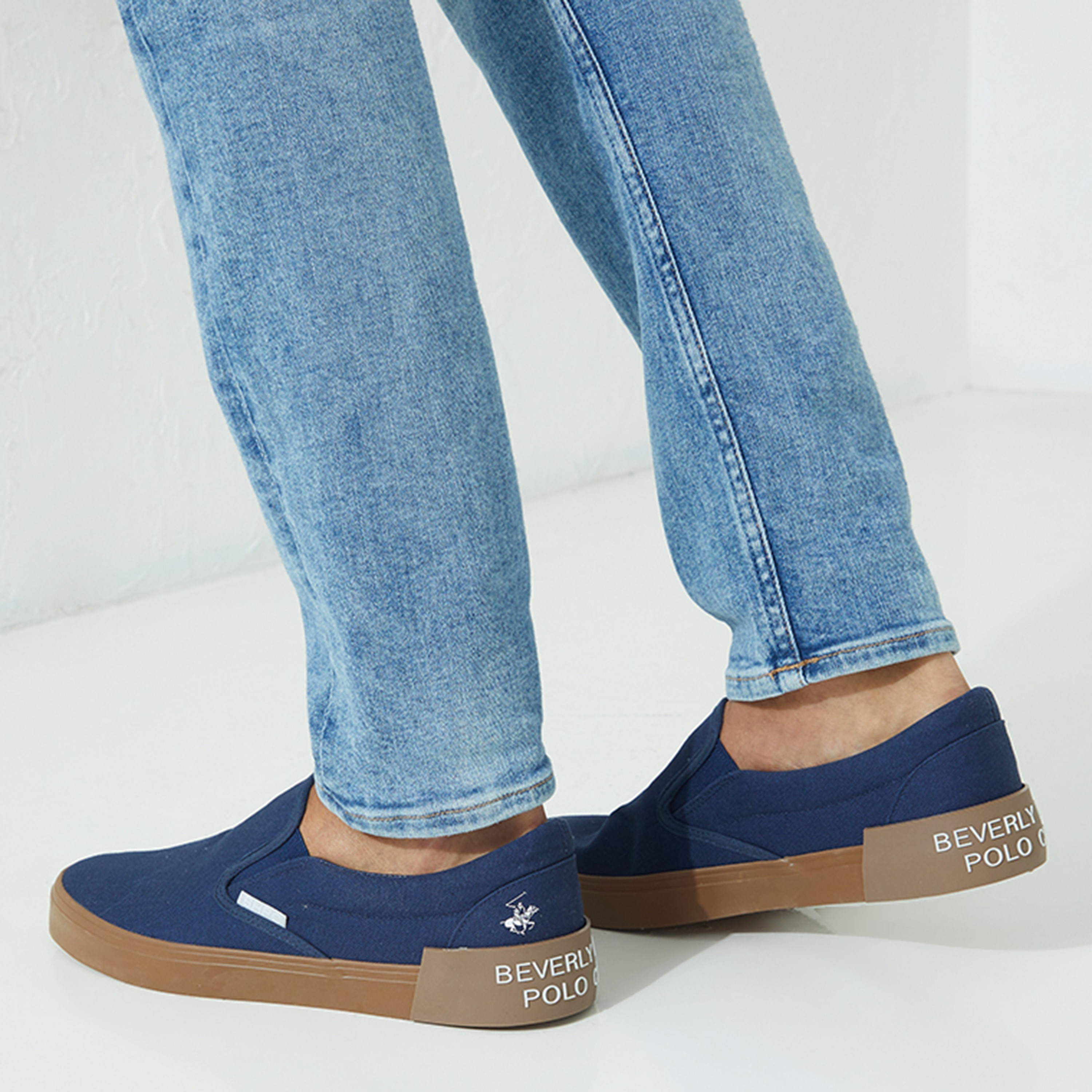 Shop Beverly Hills Polo Club Men Slip On Casual Canvas Shoes