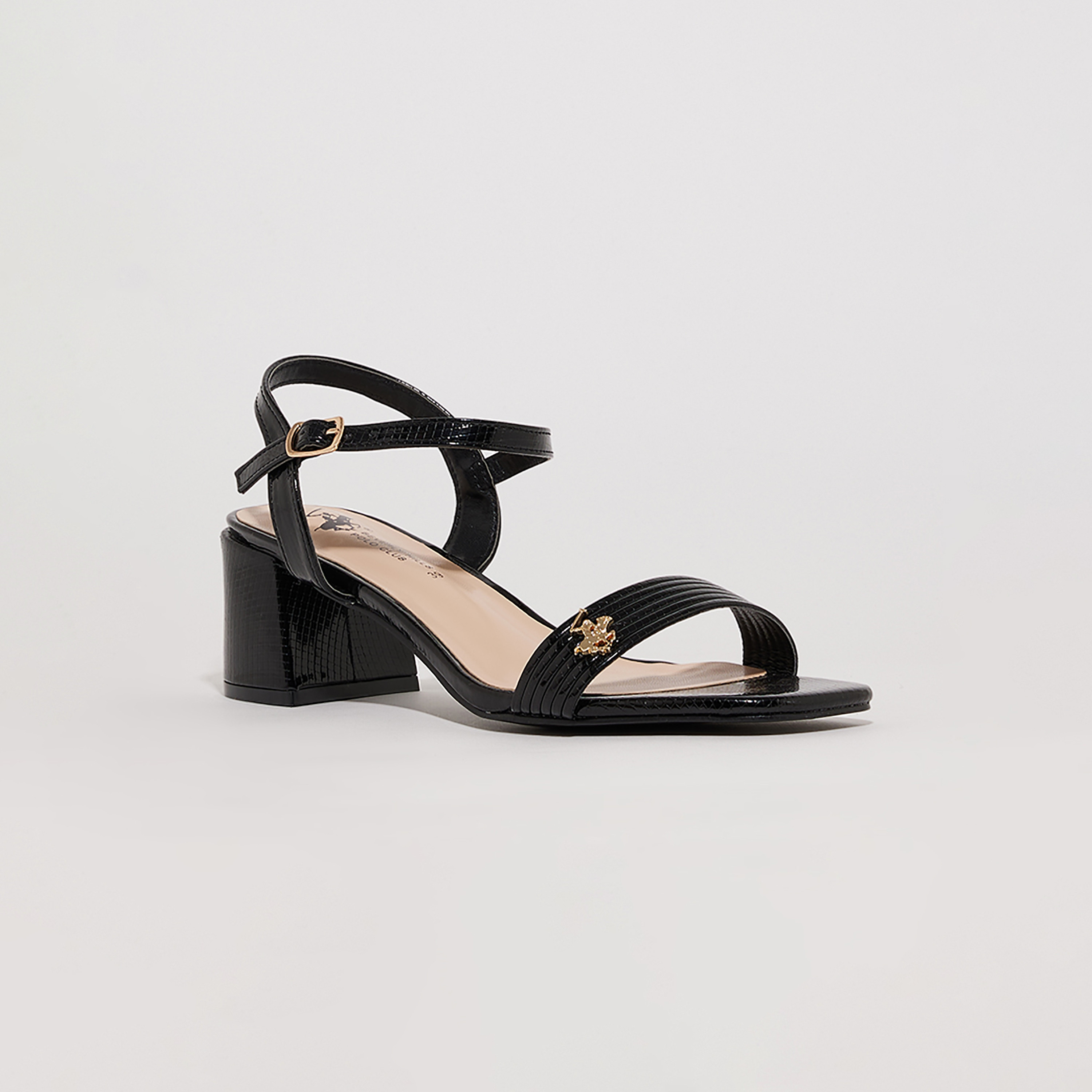 صنادل نسائية من بيفرلي هيلز بولو كلوب بكعب بلوك وشريط للكاحل | S24-110HW6754-women-shoes-heels-image-1