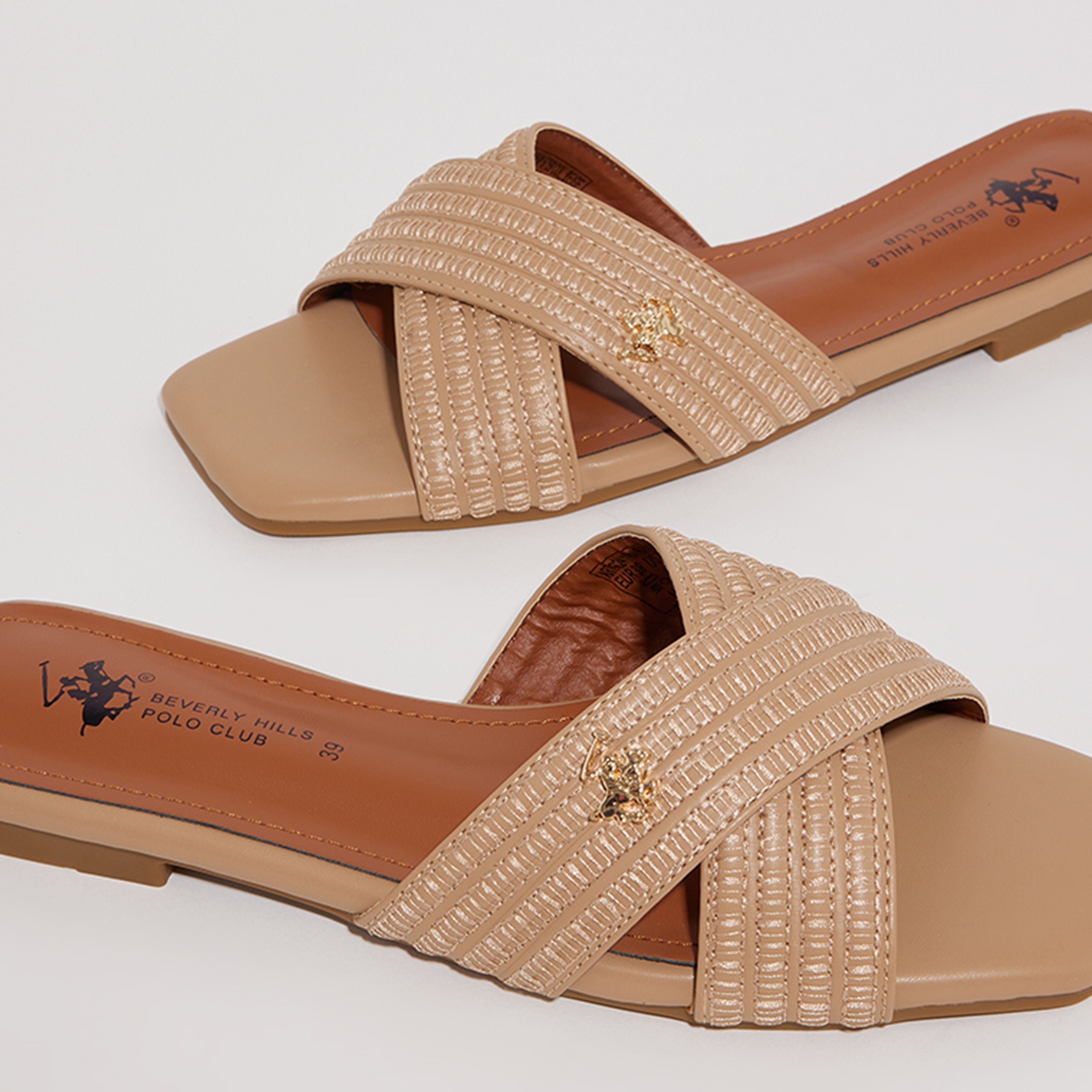 صنادل نسائية مسطحة من بيفرلي هيلز بولو كلوب ذات مفتوحة عند الأصابع | S24-110HW6759-women-shoes-sandals-flats-image-4