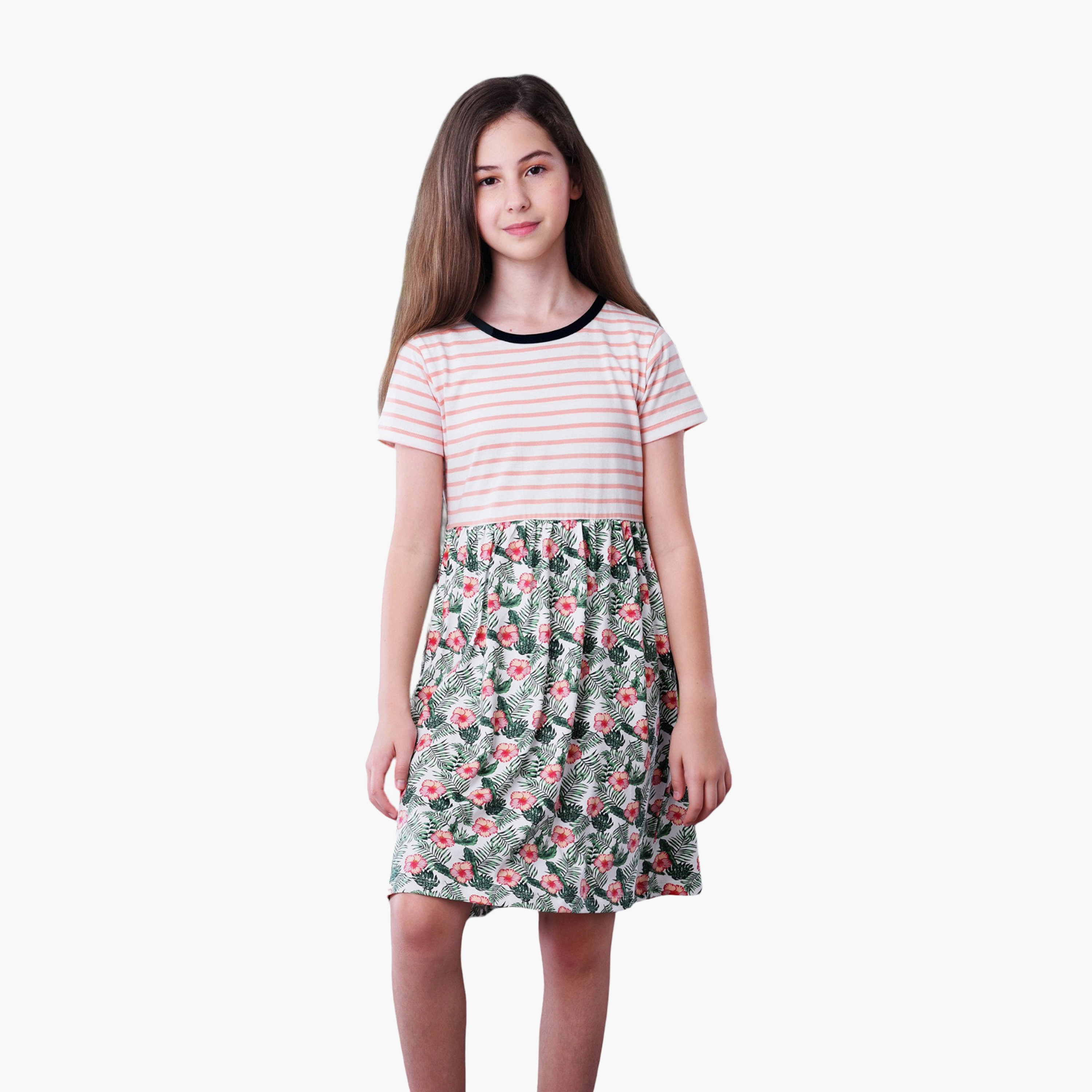 Urbasy Printed Summer Casual Dress - Multicolour-girls-clothing-dressesandjumpsuits-image-1