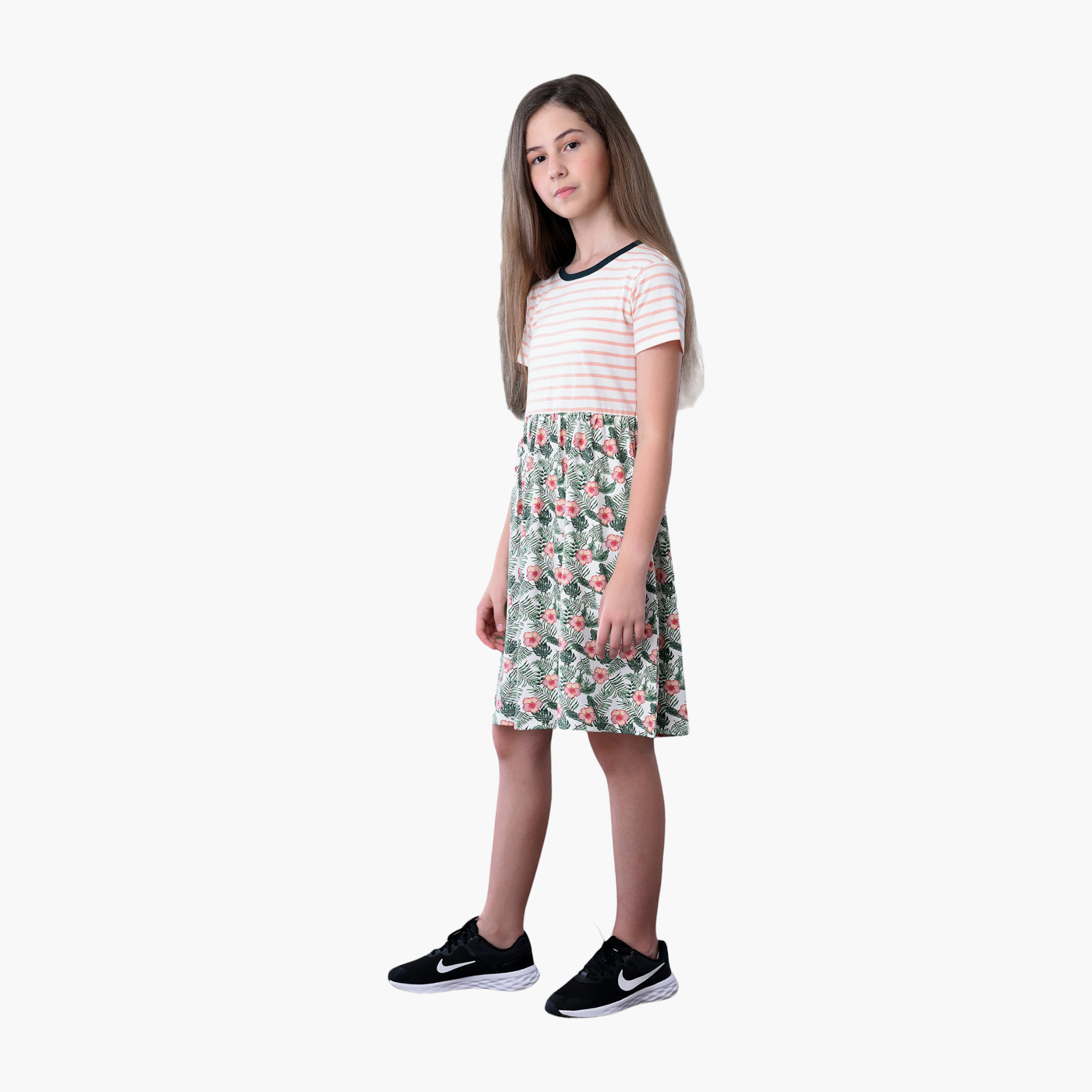 Urbasy Printed Summer Casual Dress - Multicolour-girls-clothing-dressesandjumpsuits-image-2