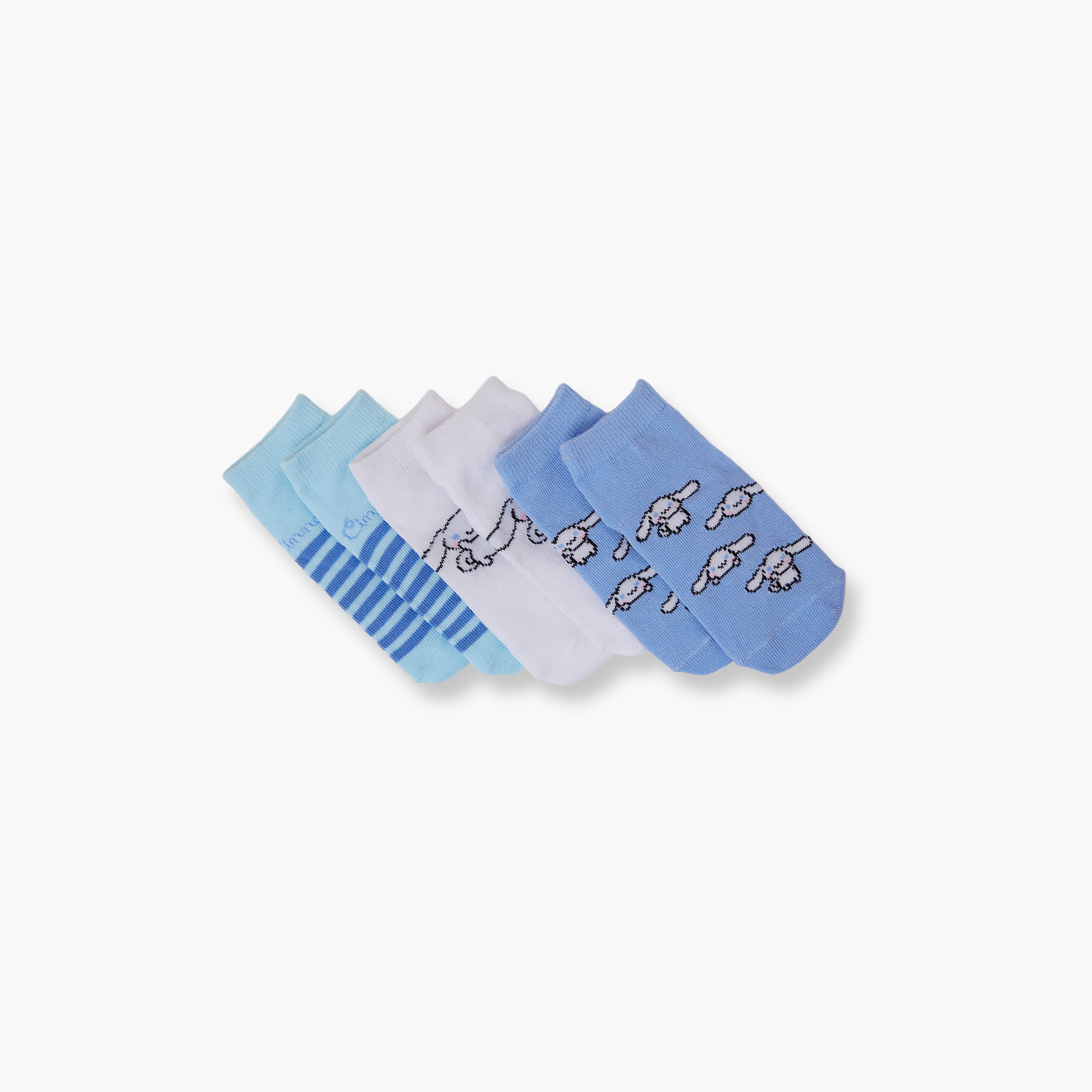 جوارب كاحل قطنية مطبوعة 3 أزواج من سينامورول-girls-accessories-socks-image-3