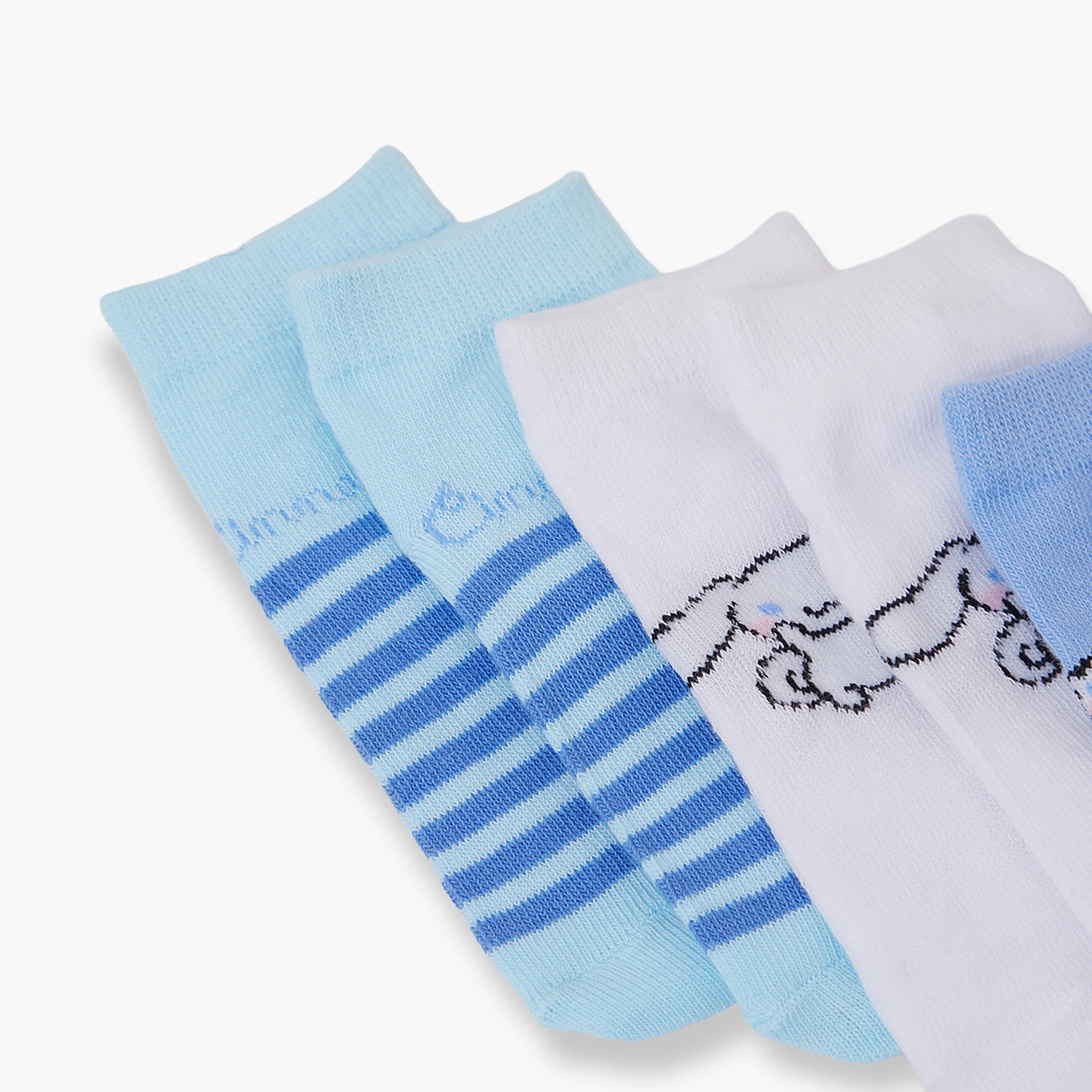 جوارب كاحل قطنية مطبوعة 3 أزواج من سينامورول-girls-accessories-socks-image-4