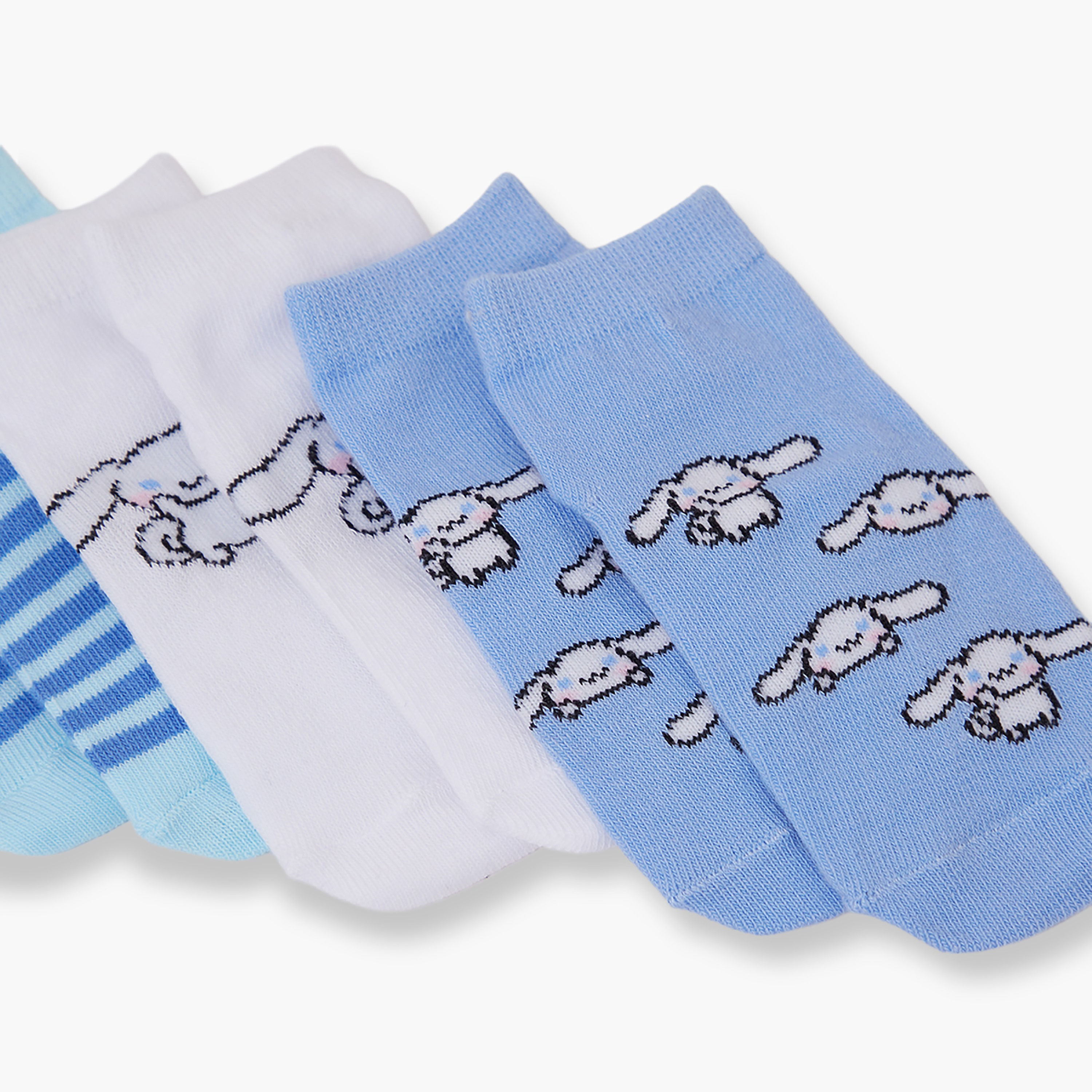 جوارب كاحل قطنية مطبوعة 3 أزواج من سينامورول-girls-accessories-socks-image-5