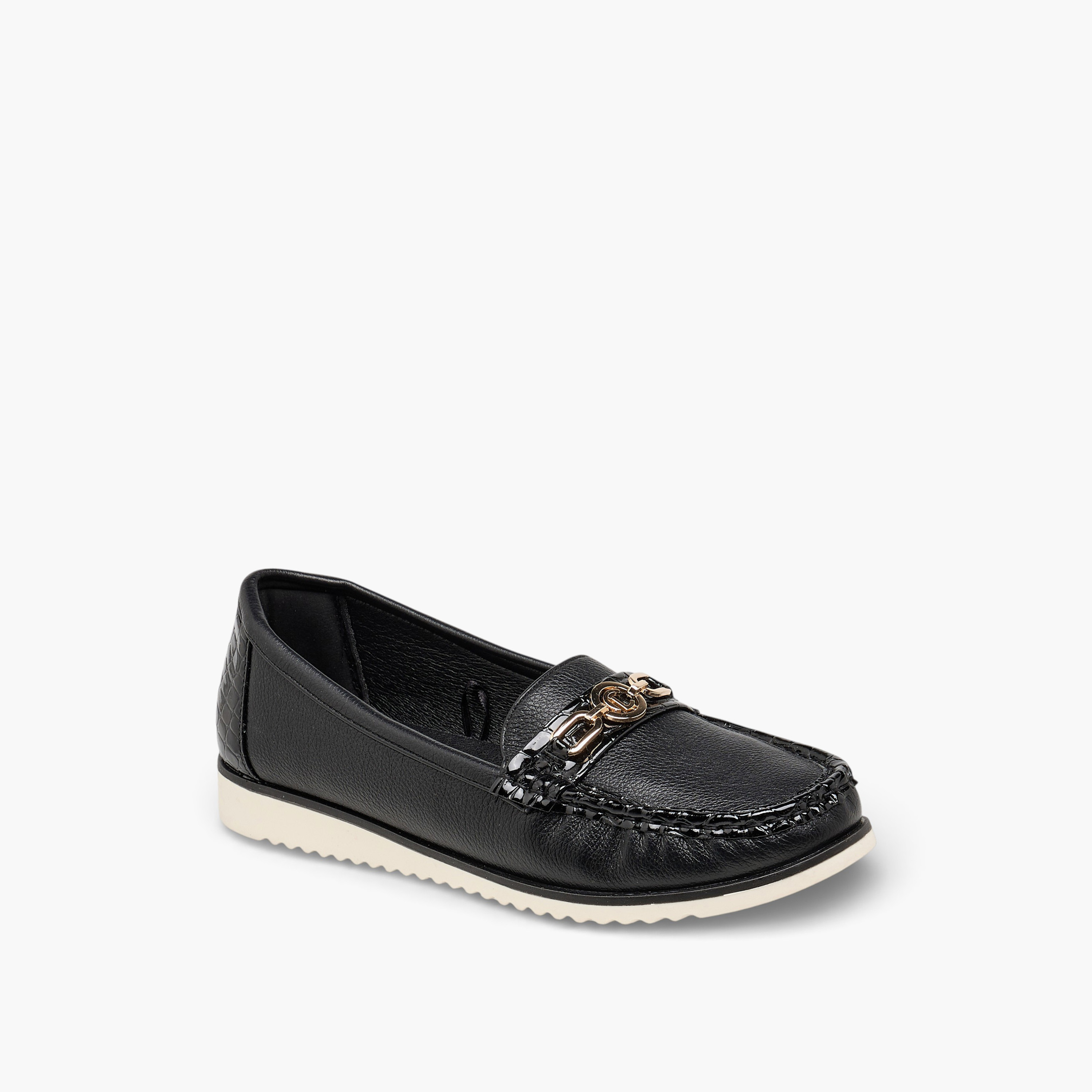 Le Confort Women Metal Accent Loafers-women-shoes-flats-loafers-image-2