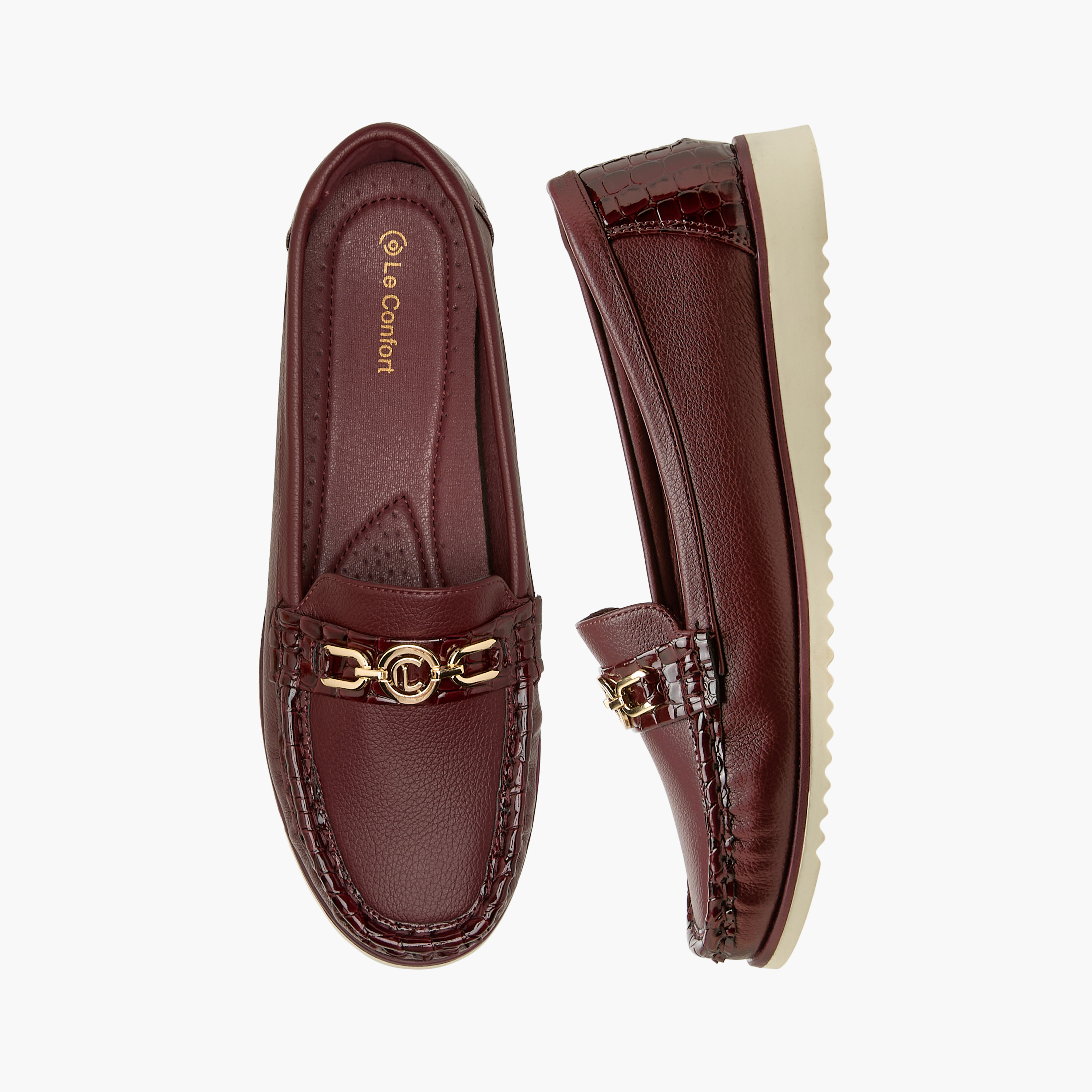 Le Confort Women Metal Accent Loafers-women-shoes-flats-loafers-image-1