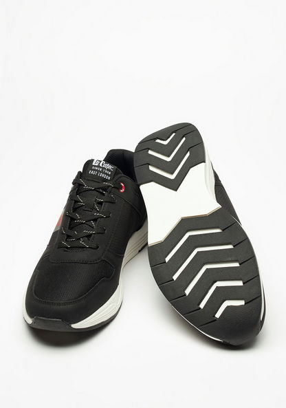Lee Cooper Men's Textured Sneakers with Lace-Up Closure-Men%27s Sneakers-image-1