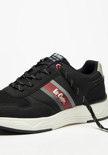 Lee Cooper Men's Textured Sneakers with Lace-Up Closure-Men%27s Sneakers-image-3