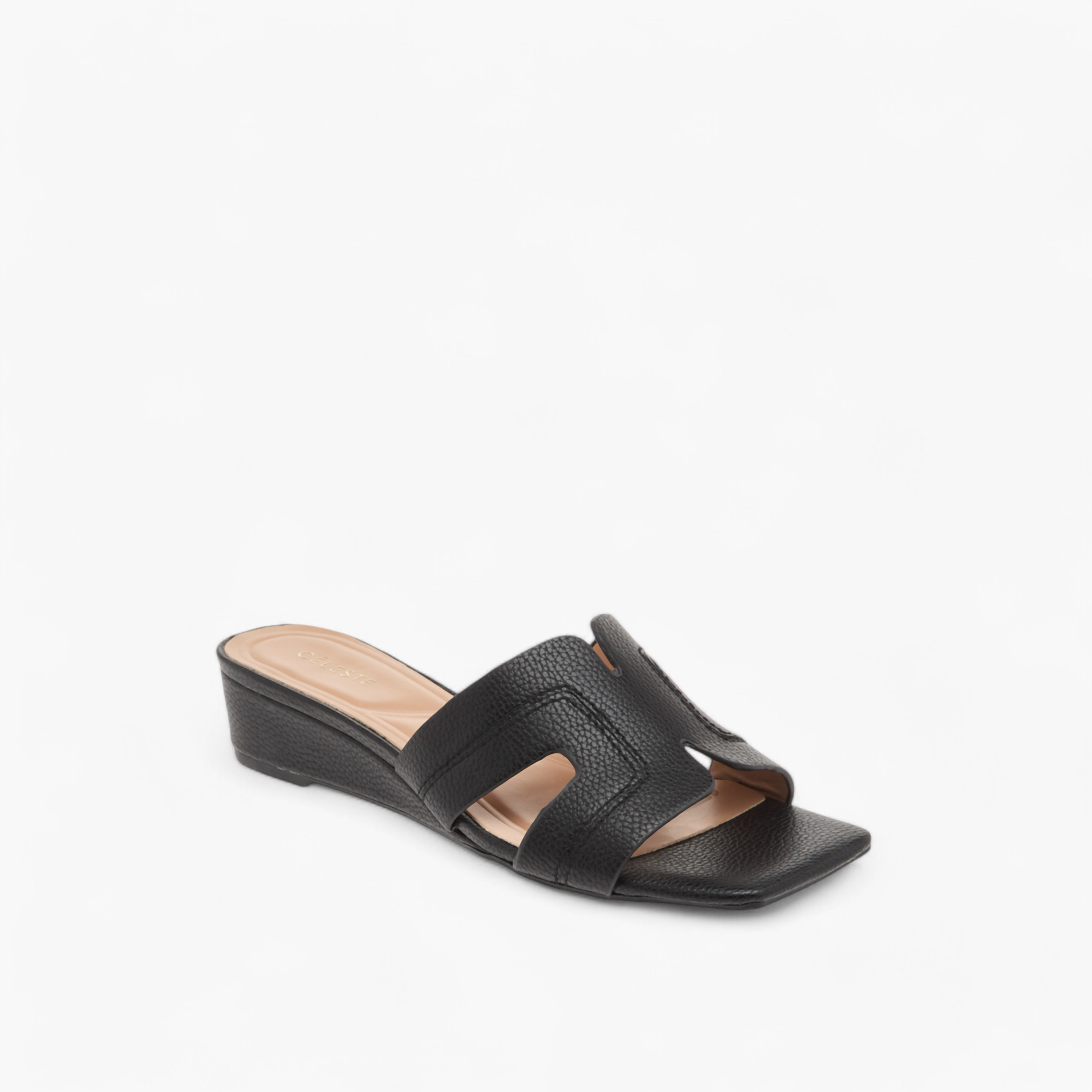 Celeste Women's Solid Slip-On Sandals with Wedge Heels-women-shoes-sandals-heeled-image-2
