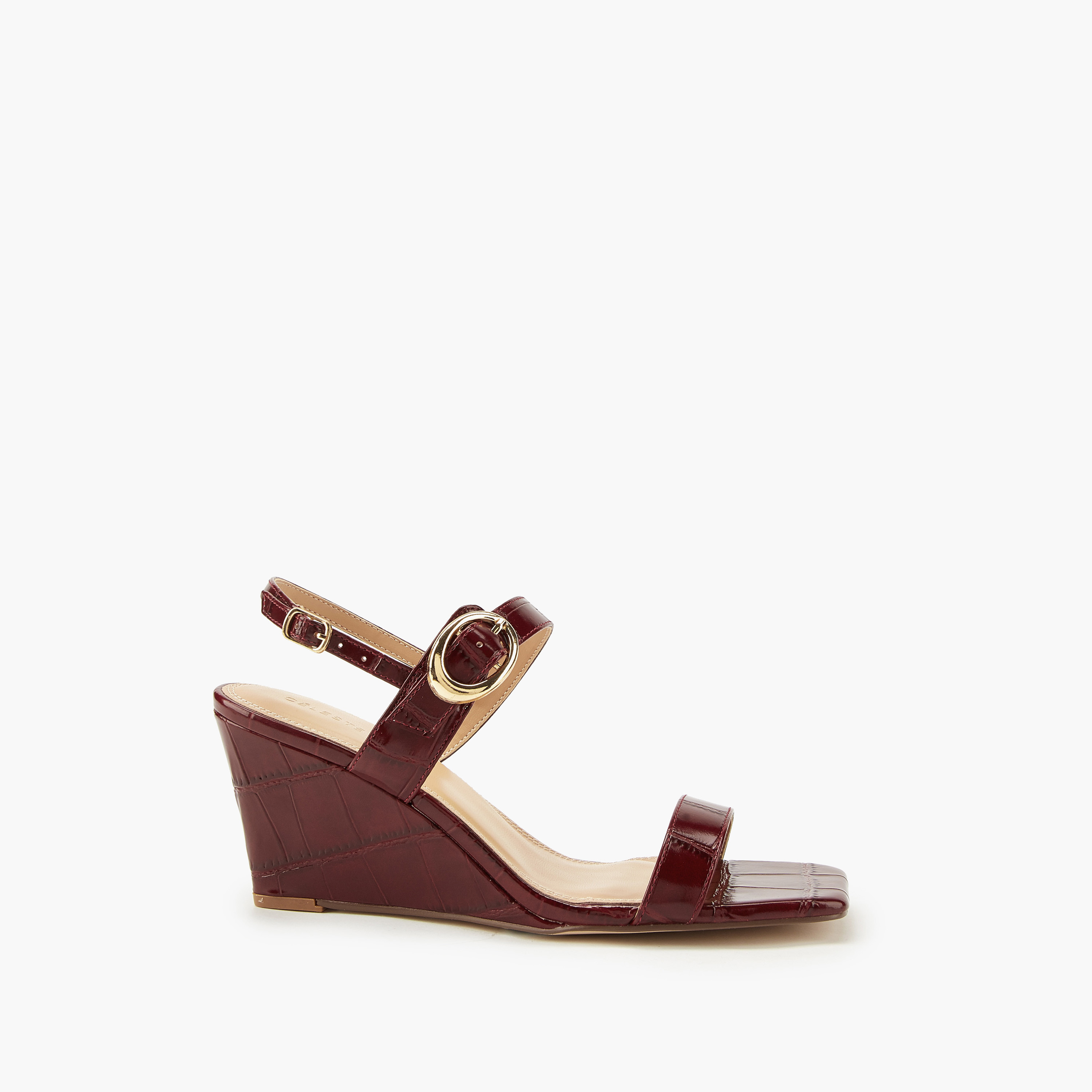 صندل سادة بكعب ويدج وإبزيم إغلاق للنساء من سيليست-women-shoes-sandals-heeled-image-2