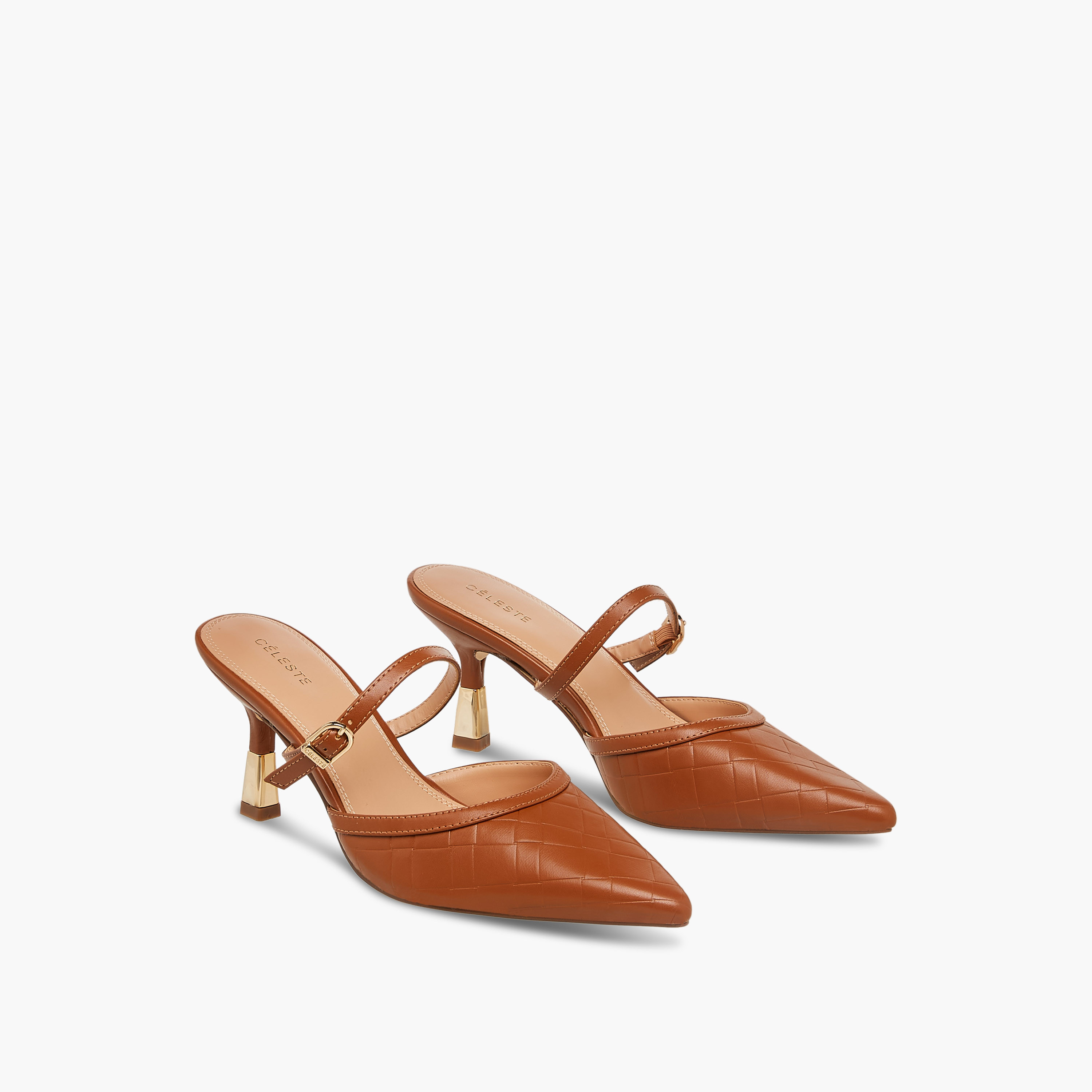 حذاء ميول بارز الملمس بمقدمة مدببة وكعب مدبب للنساء من سيليست-women-shoes-heels-image-1