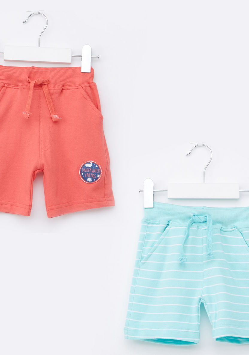 Juniors Bermuda Shorts with Drawstring and Pocket Detail - Set of 2-Shorts-image-0