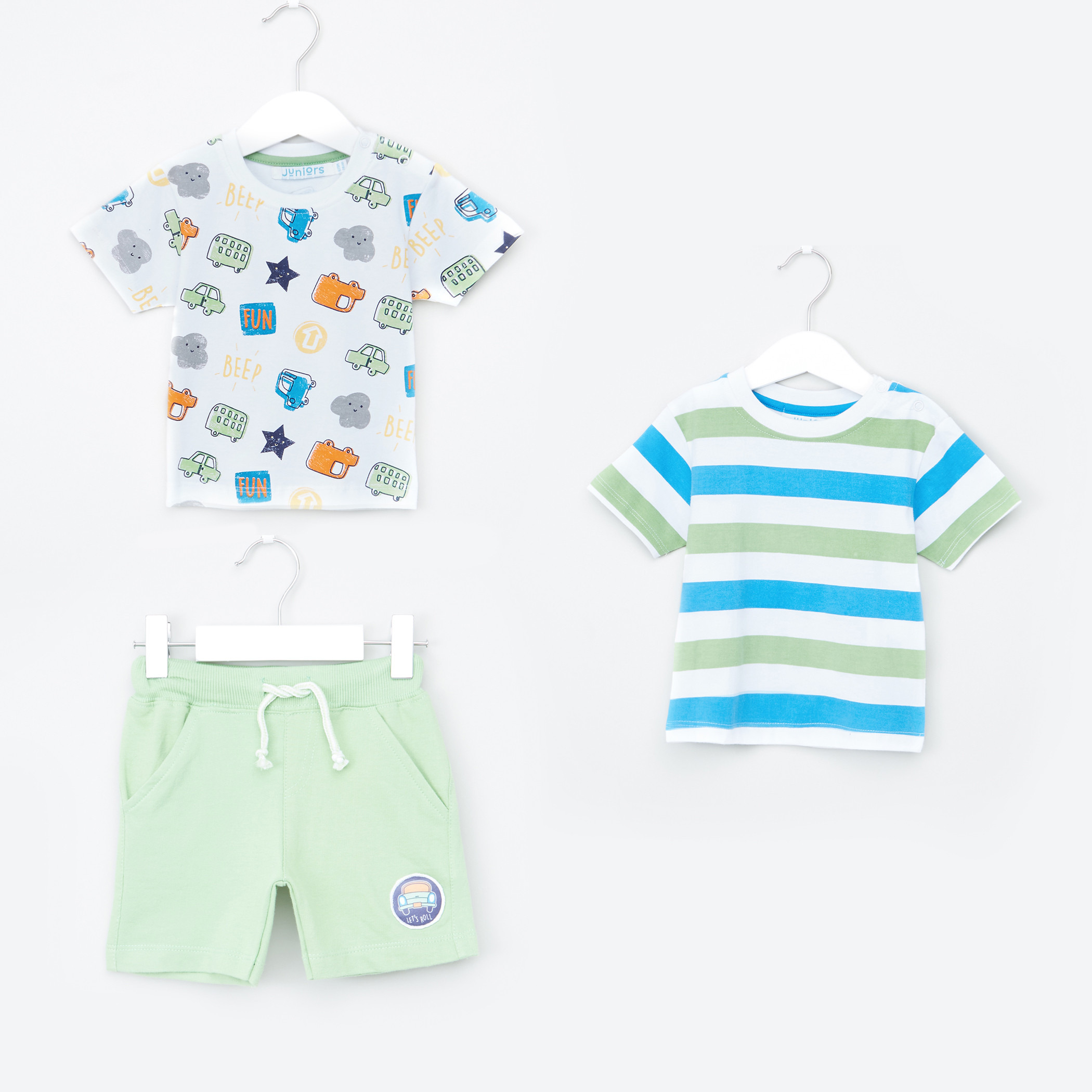 طقم ملابس بألوان متعددة متكونة من 3 قطع من جونيورز-baby-boys-clothing-setsandcoords-image-1