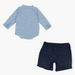 Giggles Printed Mandarin Collar Romper with Shorts-Clothes Sets-thumbnail-1