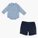 Giggles Printed Mandarin Collar Romper with Shorts-Clothes Sets-thumbnail-0
