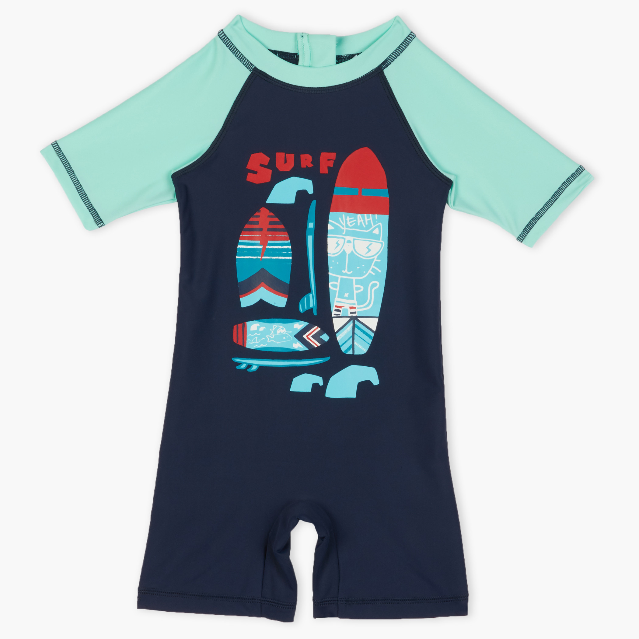 بدلة سباحة بأكمام قصيرة وطبعات من جونيورز-baby-boys-clothing-swimwear-image-1