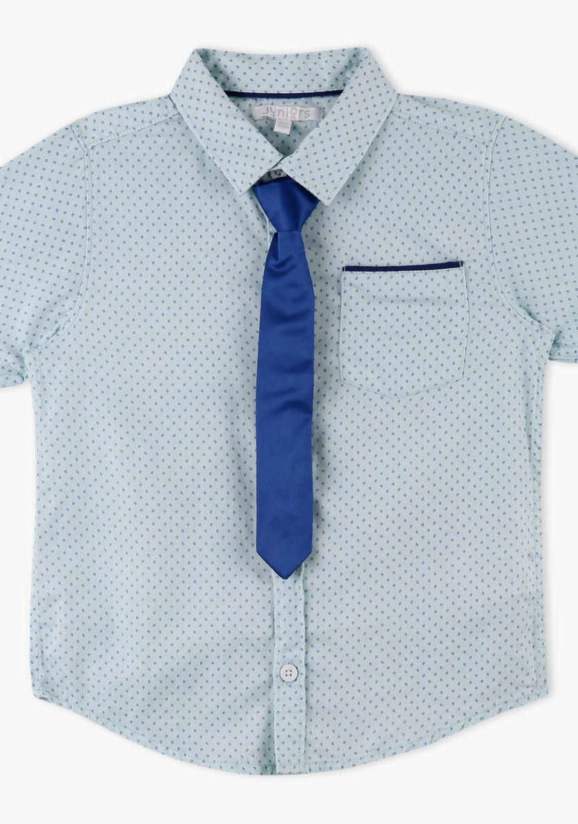 Juniors Printed Shirt with Tie-Shirts-image-0
