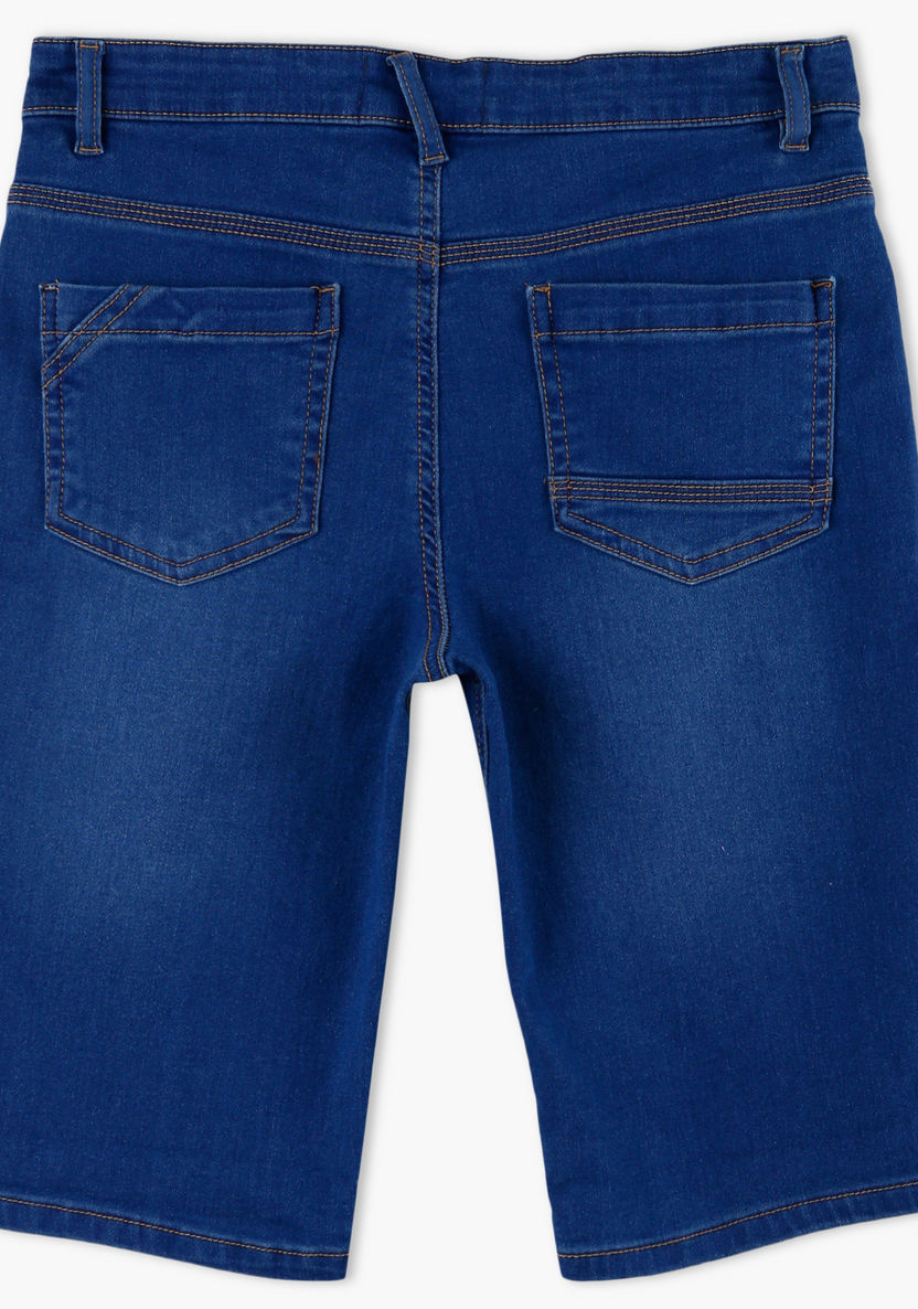 Posh Denim Shorts with Button Closure-Shorts-image-1