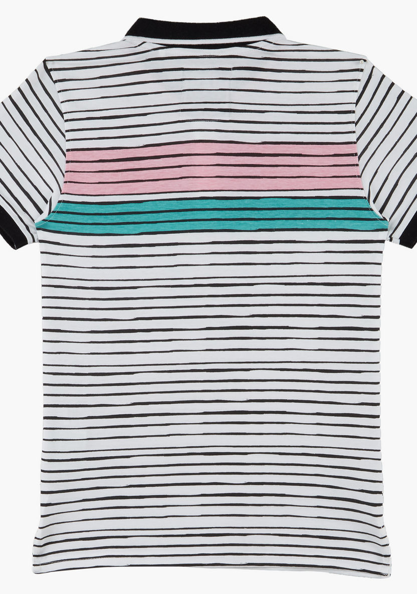 Posh Striped Polo Neck T-shirt-T Shirts-image-1
