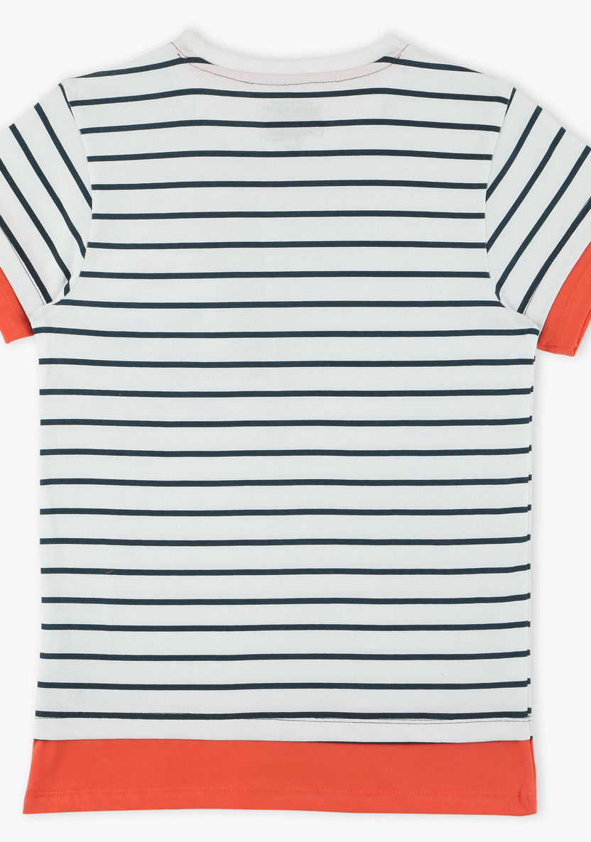 Posh Striped Round Neck T-shirt-T Shirts-image-1