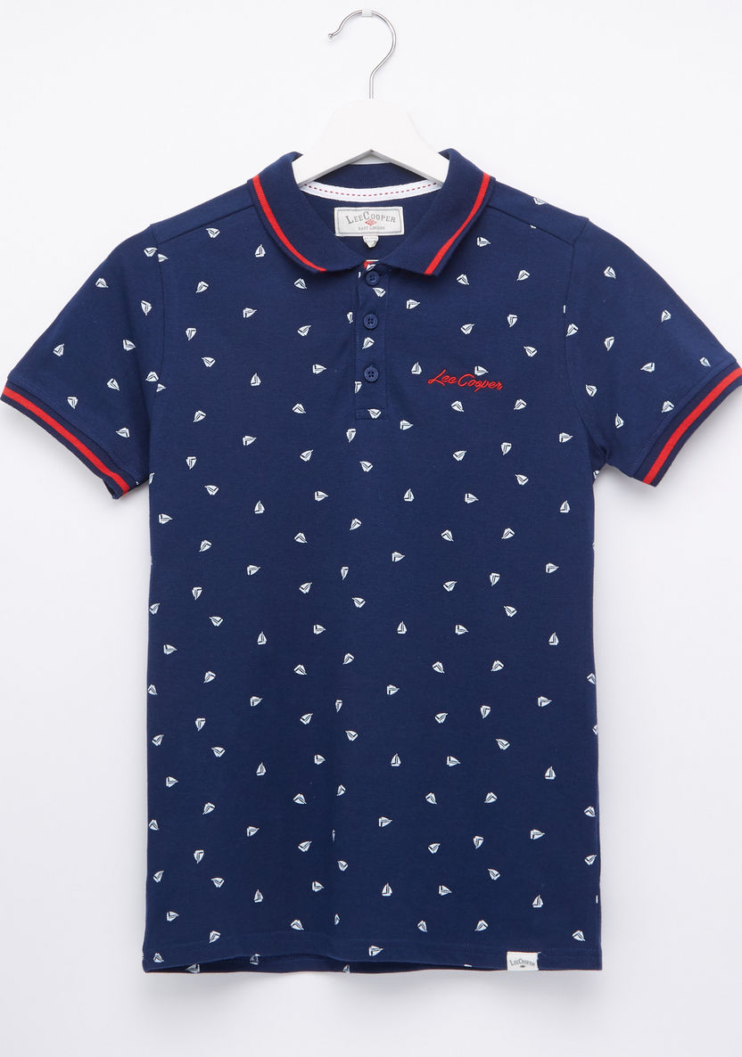 Lee Cooper Printed Polo Neck Short Sleeves T-shirt-T Shirts-image-0