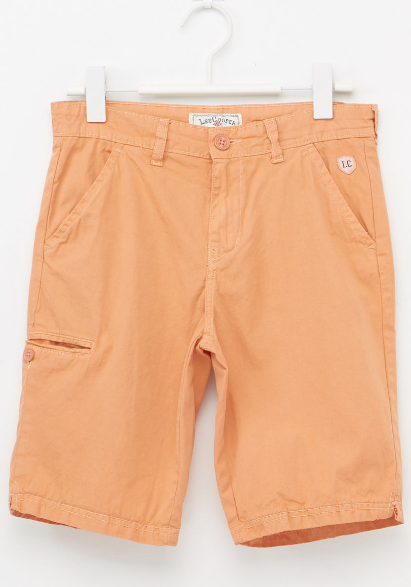 Lee Cooper Cargo Shorts with Button Closure and Pocket Detail-Shorts-image-0