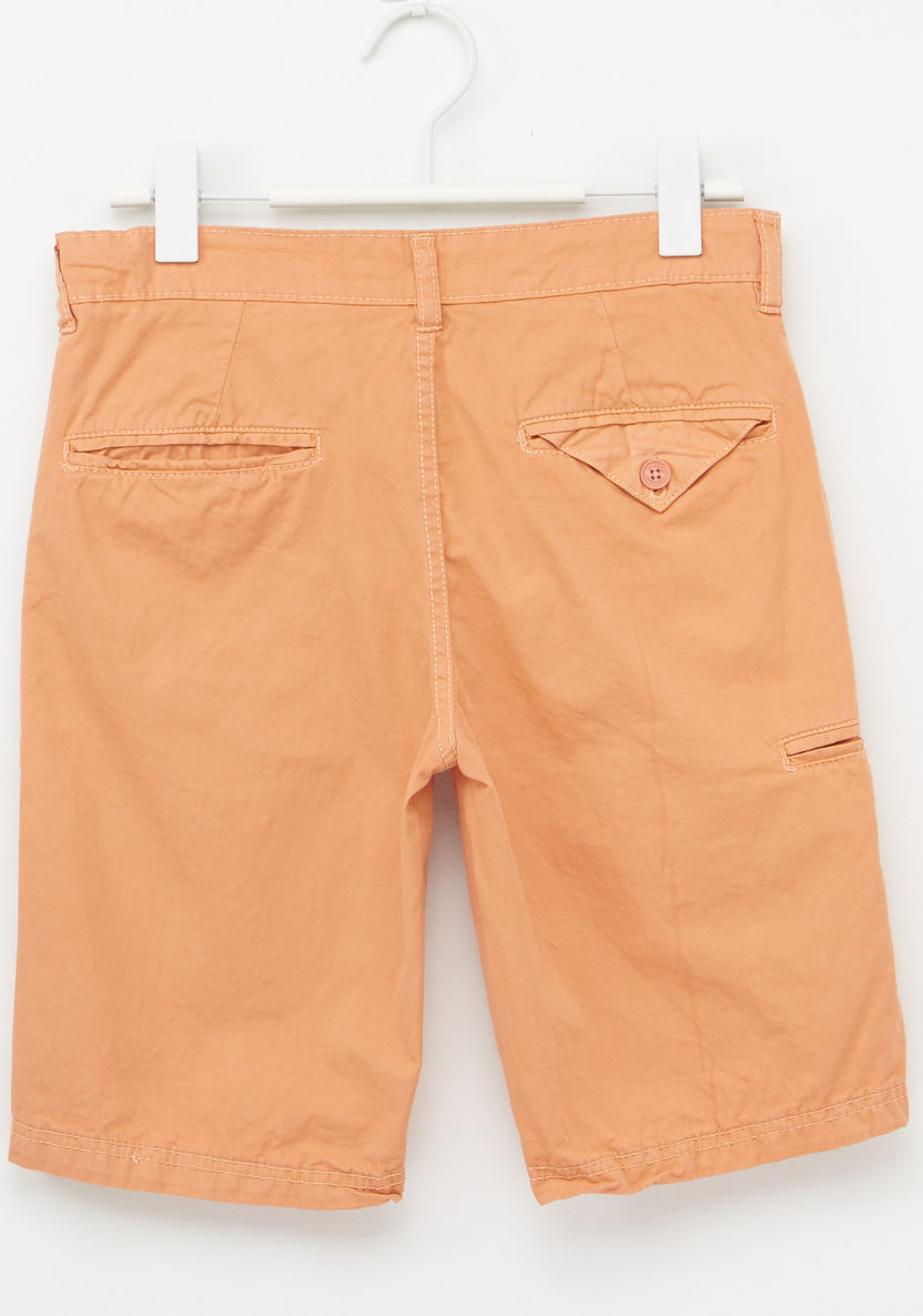 Lee Cooper Cargo Shorts with Button Closure and Pocket Detail-Shorts-image-2