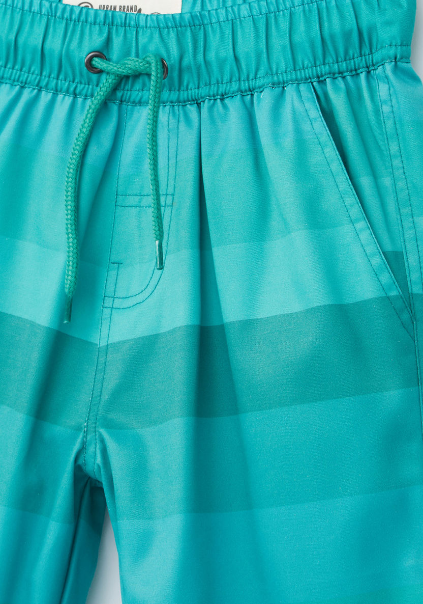 Posh Striped Shorts with Elasticised Waistband and Drawstring-Swimwear-image-1