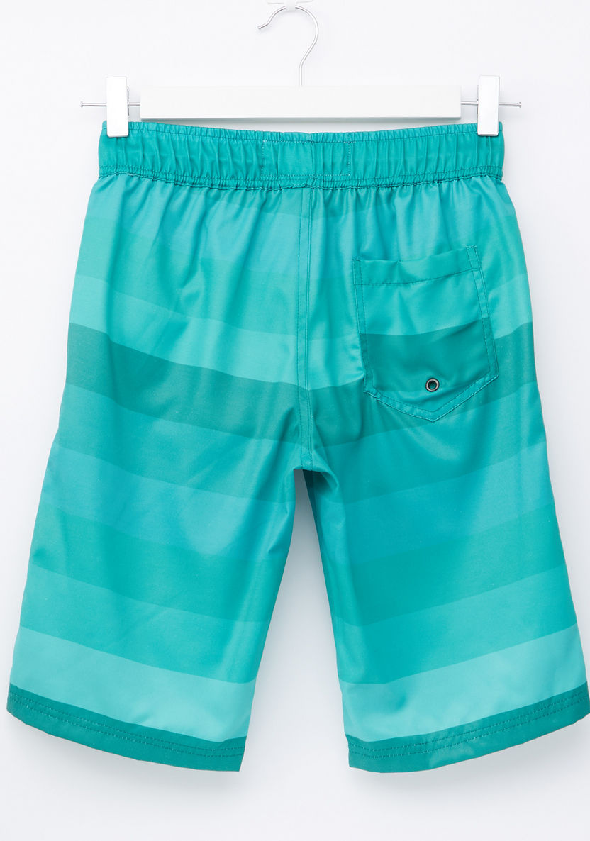 Posh Striped Shorts with Elasticised Waistband and Drawstring-Swimwear-image-2