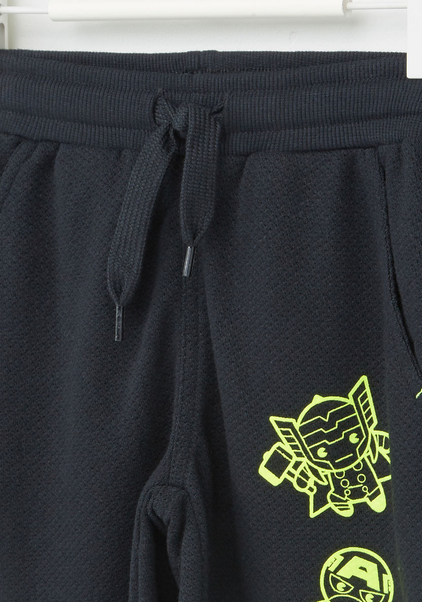 Superhero Printed Shorts with Elasticised Waistband-Shorts-image-1