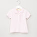 Juniors Polo Neck Ruffle Detail Short Sleeves T-shirt-T Shirts-thumbnail-0