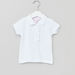 Juniors Polo Neck Ruffle Detail Short Sleeves T-shirt-T Shirts-thumbnail-0