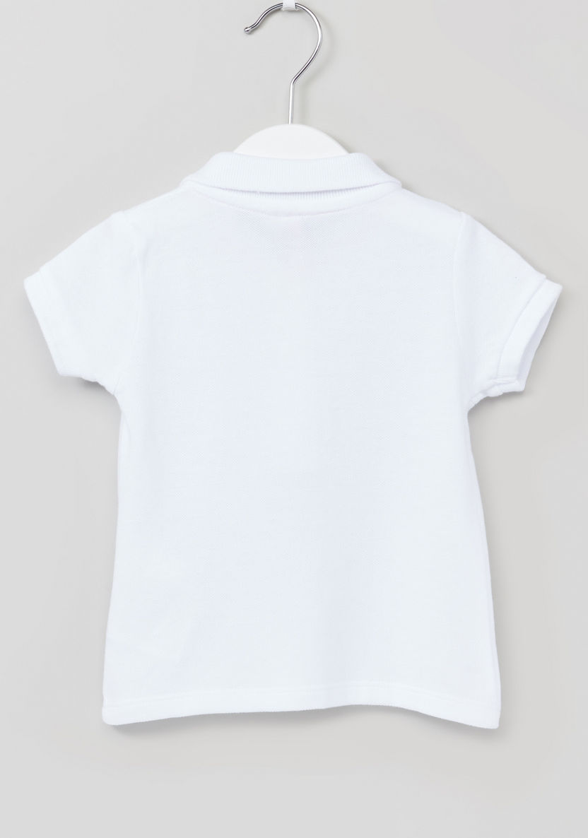 Juniors Polo Neck Ruffle Detail Short Sleeves T-shirt-T Shirts-image-1