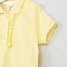 Juniors Polo Neck Ruffle Detail Short Sleeves T-shirt-T Shirts-thumbnail-1
