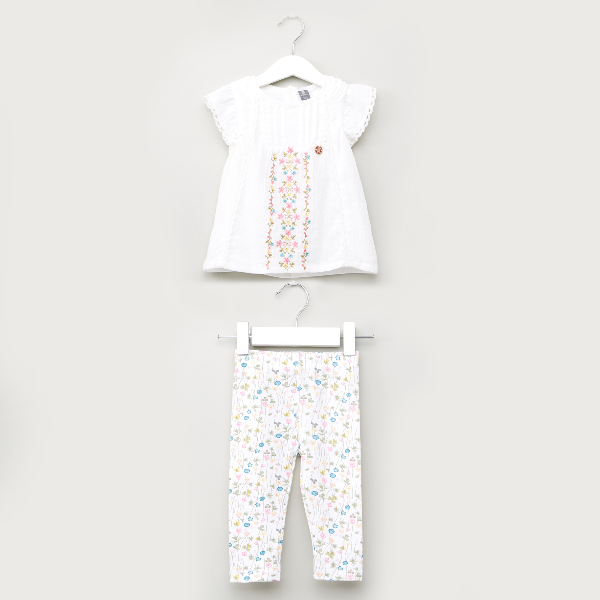 Giggles Embroidered Top with Printed Leggings-baby-girls-clothing-setsandcoords-image-1