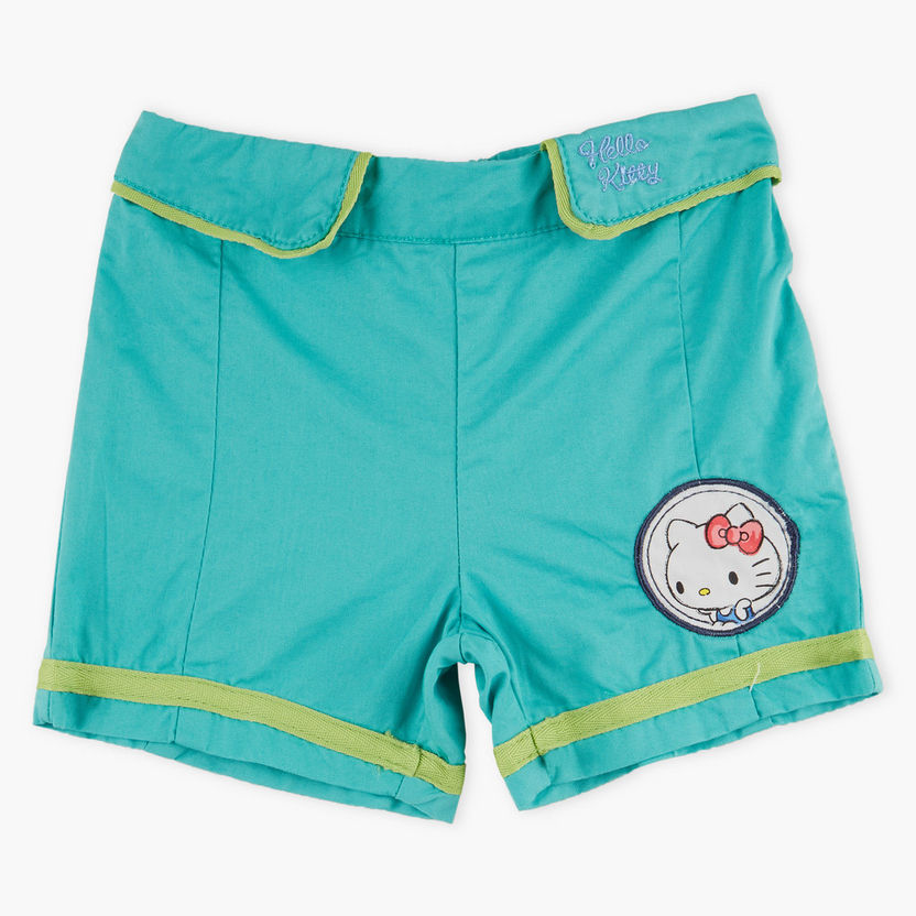 Hello Kitty Embroidered Shorts with Elasticised Waistband-Shorts-image-0