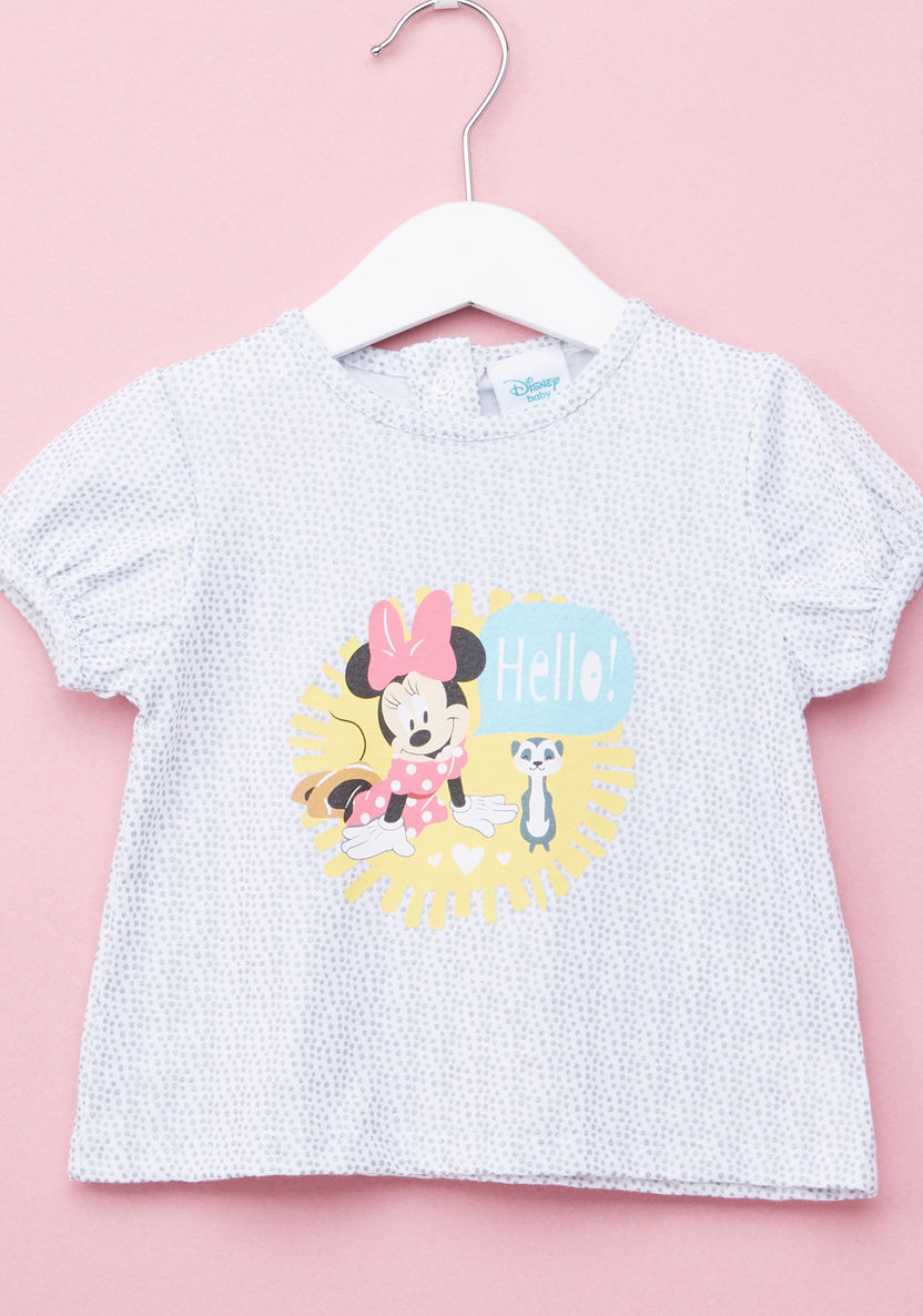 Minnie Mouse Printed Top with Shorts-Clothes Sets-image-1