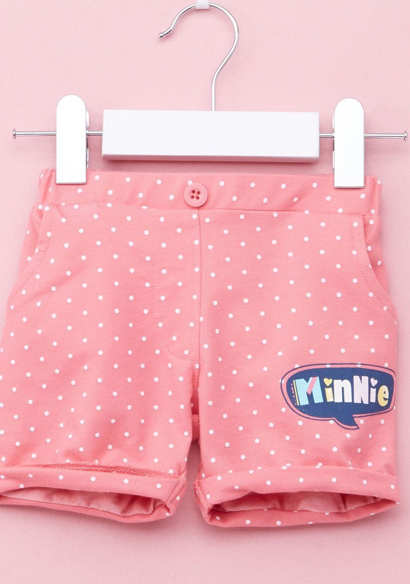 Minnie Mouse Printed Top with Shorts-Clothes Sets-image-4