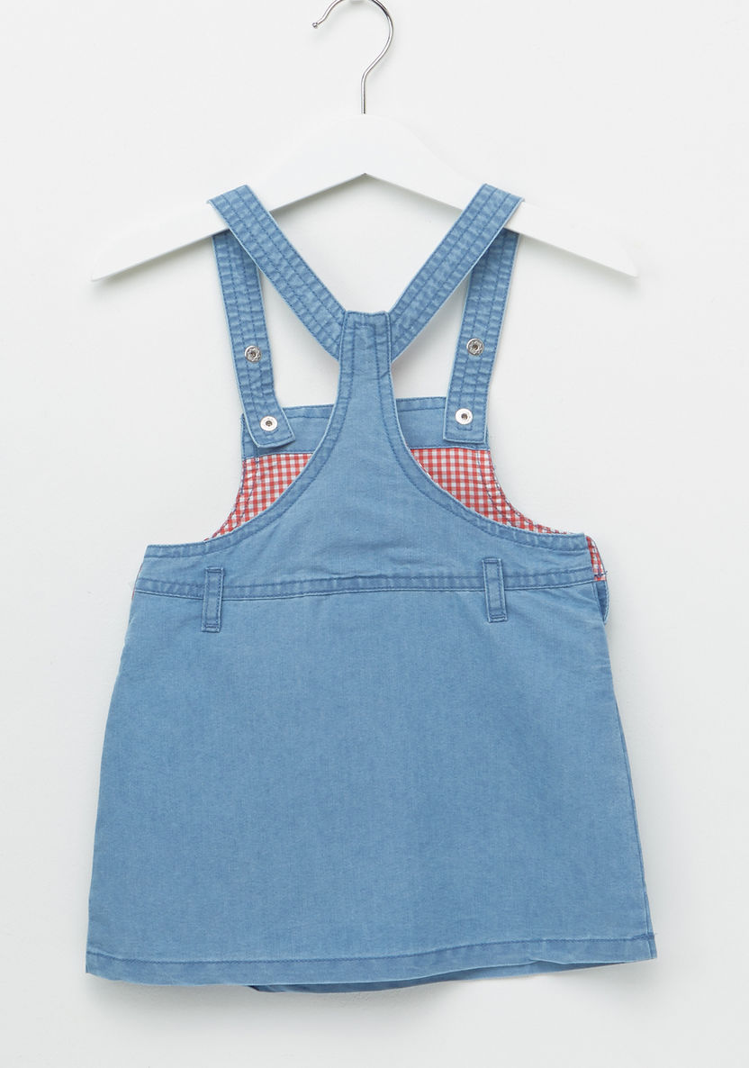 Tweety Printed Denim Dungarees-Rompers%2C Dungarees and Jumpsuits-image-2