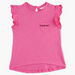 Juniors Melange Ruffle Sleeves T-shirt-T Shirts-thumbnail-0