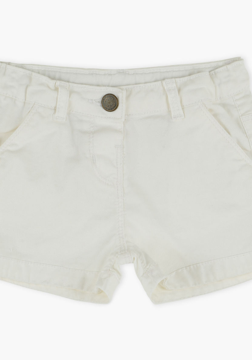Juniors Denim Shorts with Button Closure-Shorts-image-0