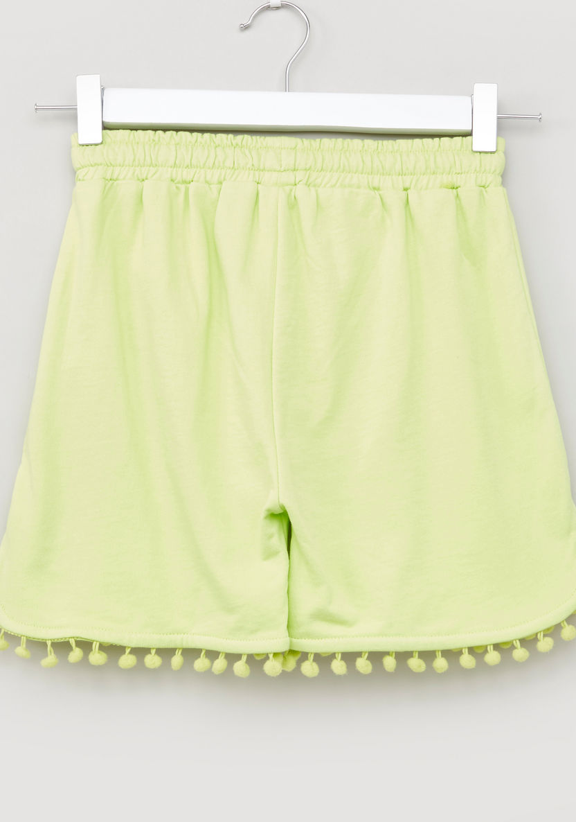 Juniors Shorts with Drawstring Closure and Pom Pom Detail-Shorts-image-2