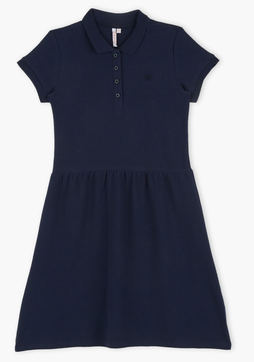 Juniors Polo Neck Dress-Dresses%2C Gowns and Frocks-image-0